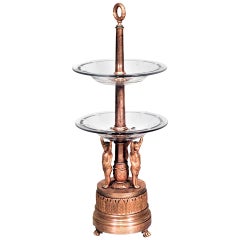 French Louis XVi Style Bronze Dore Cupid Centerpiece