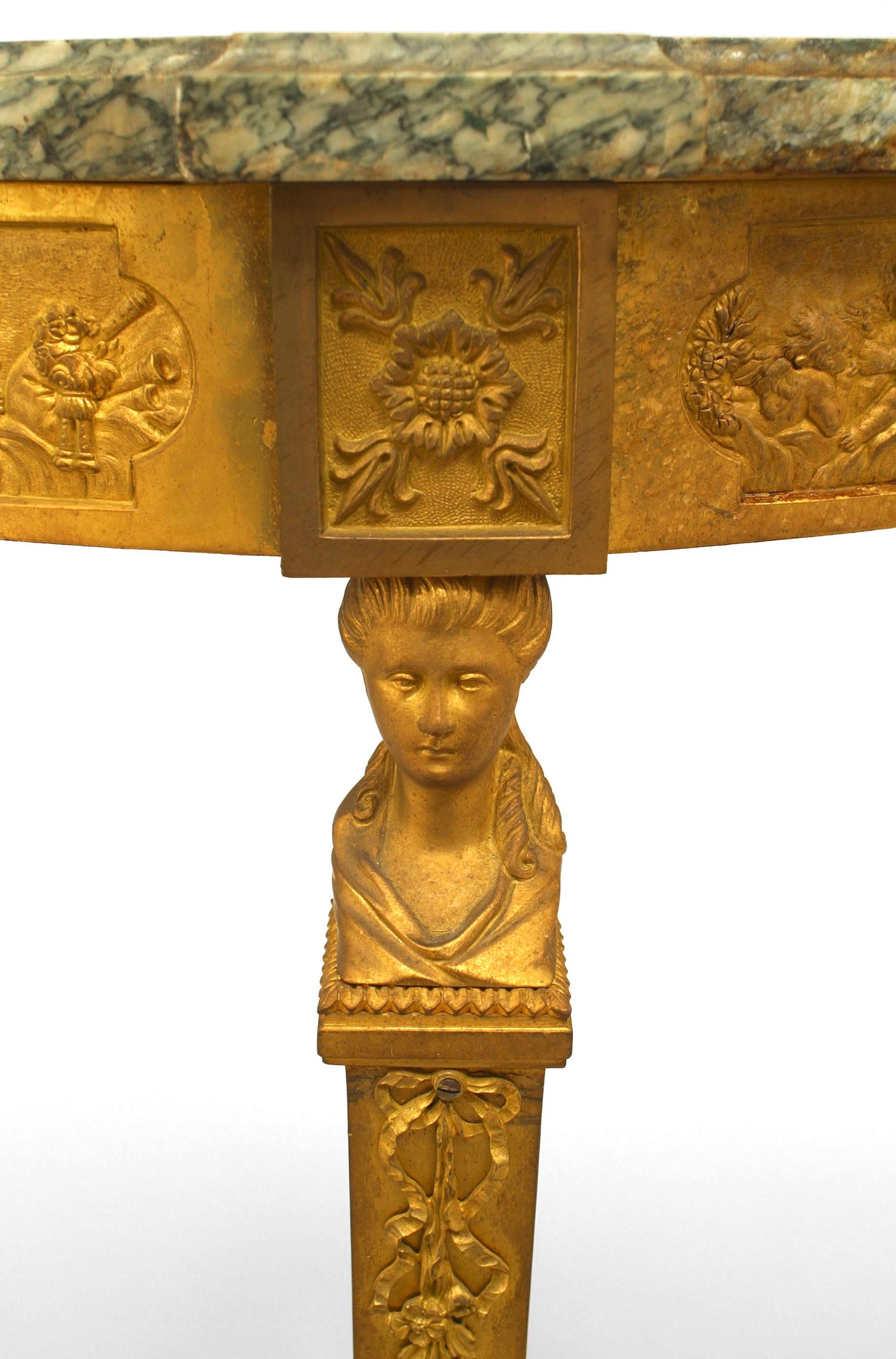 French Louis XVI Bronze Dore End Tables In Good Condition For Sale In New York, NY