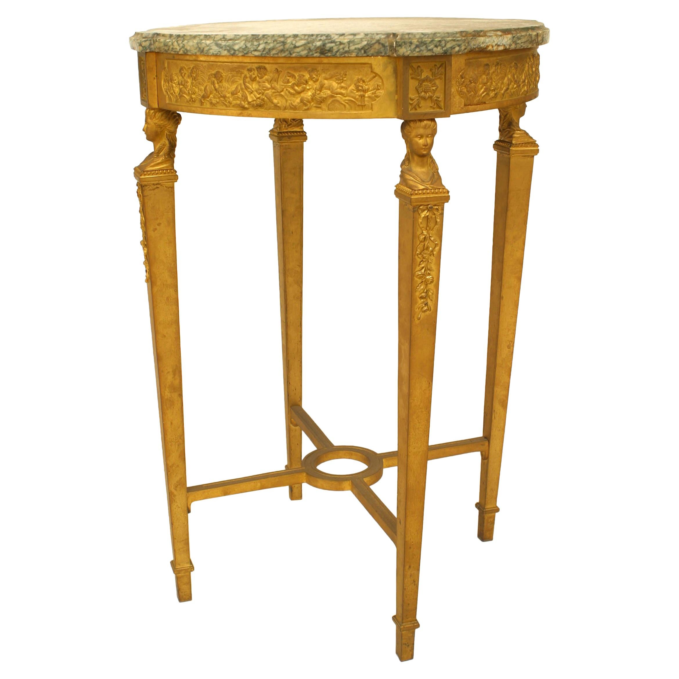 French Louis XVI Bronze Dore End Tables
