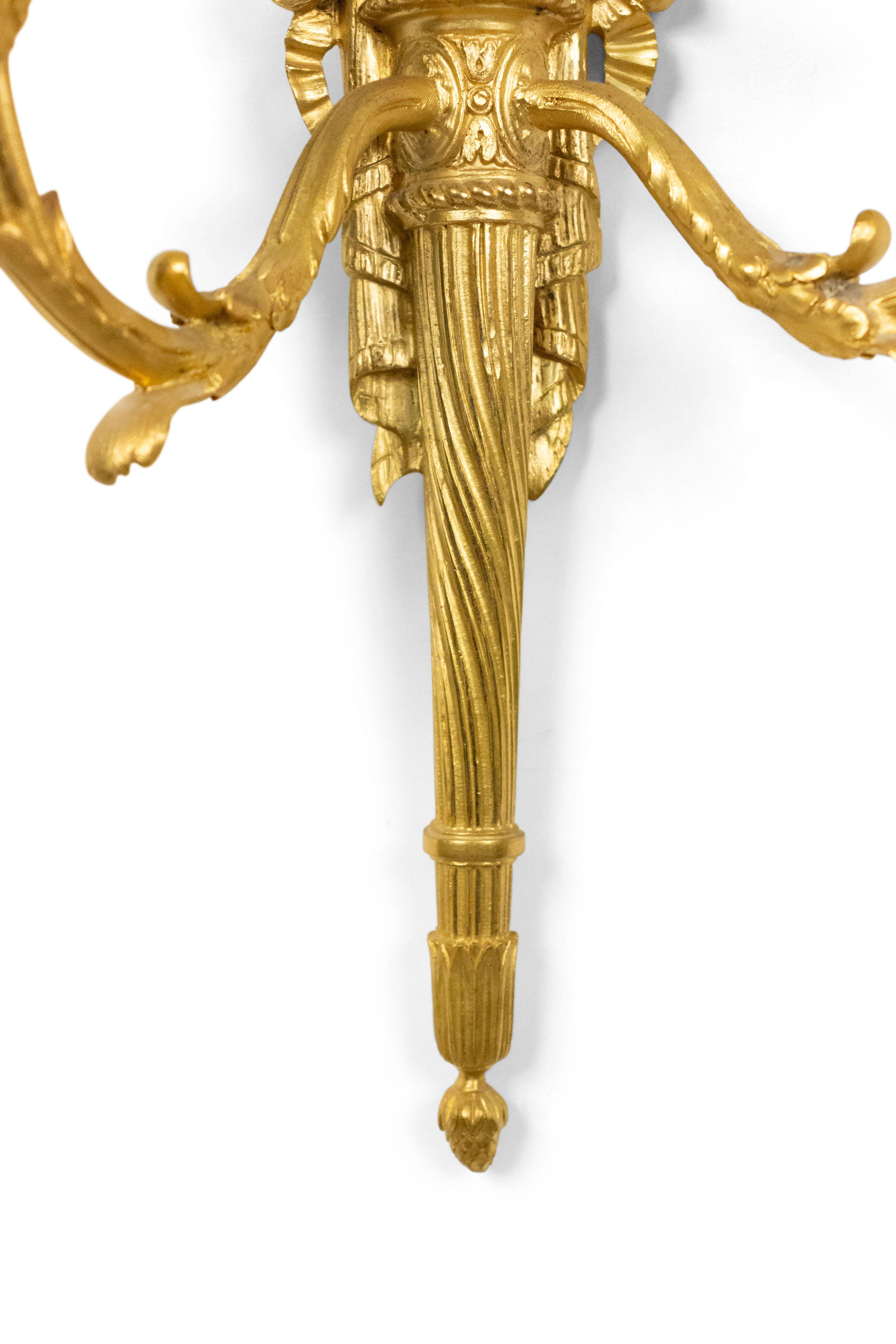Apliques de Bronce Dore Estilo Luis XVI Francés en venta 3