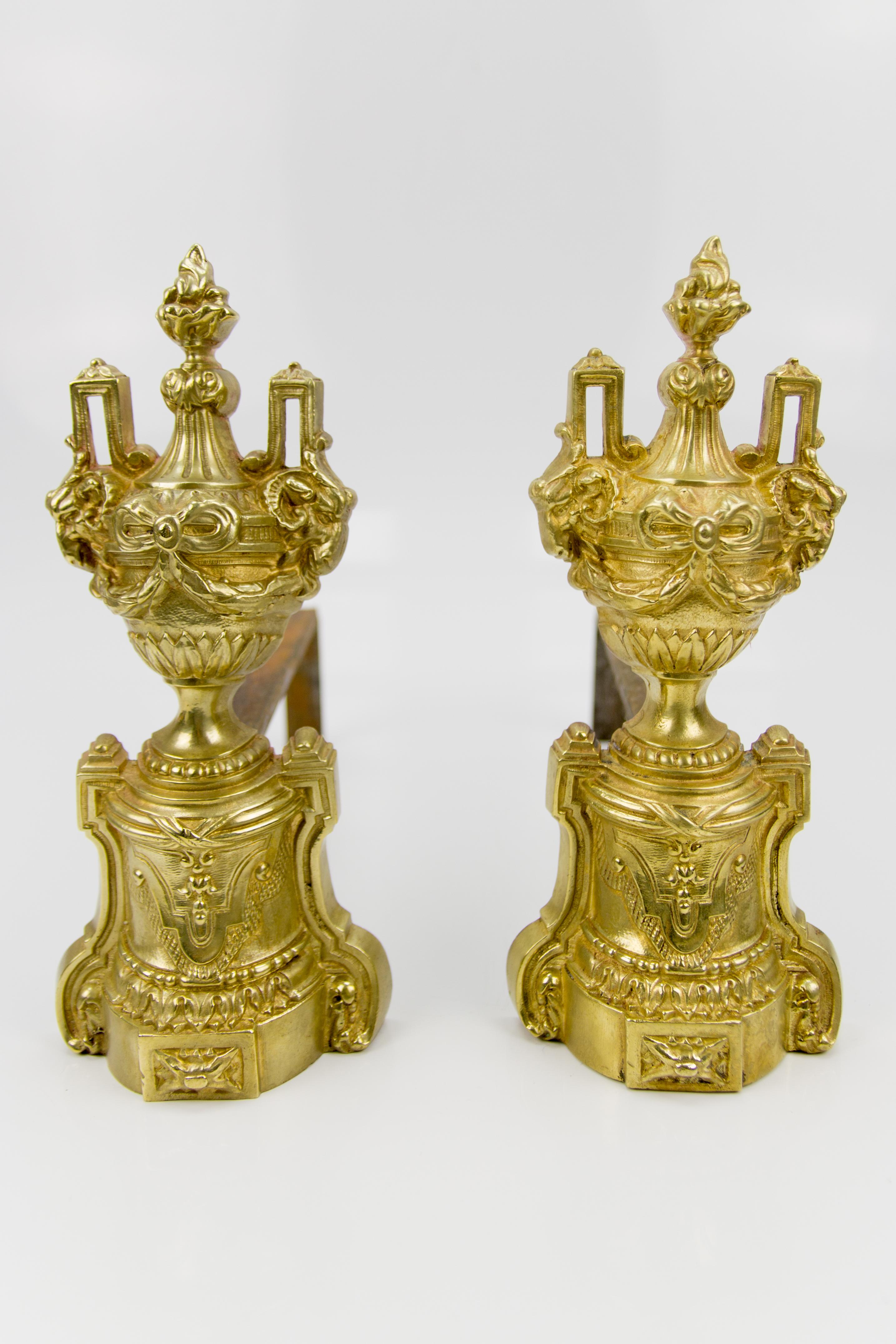 French Louis XVI Style Bronze Fireplace Set by Charles Casier, Late 19th Century For Sale 11