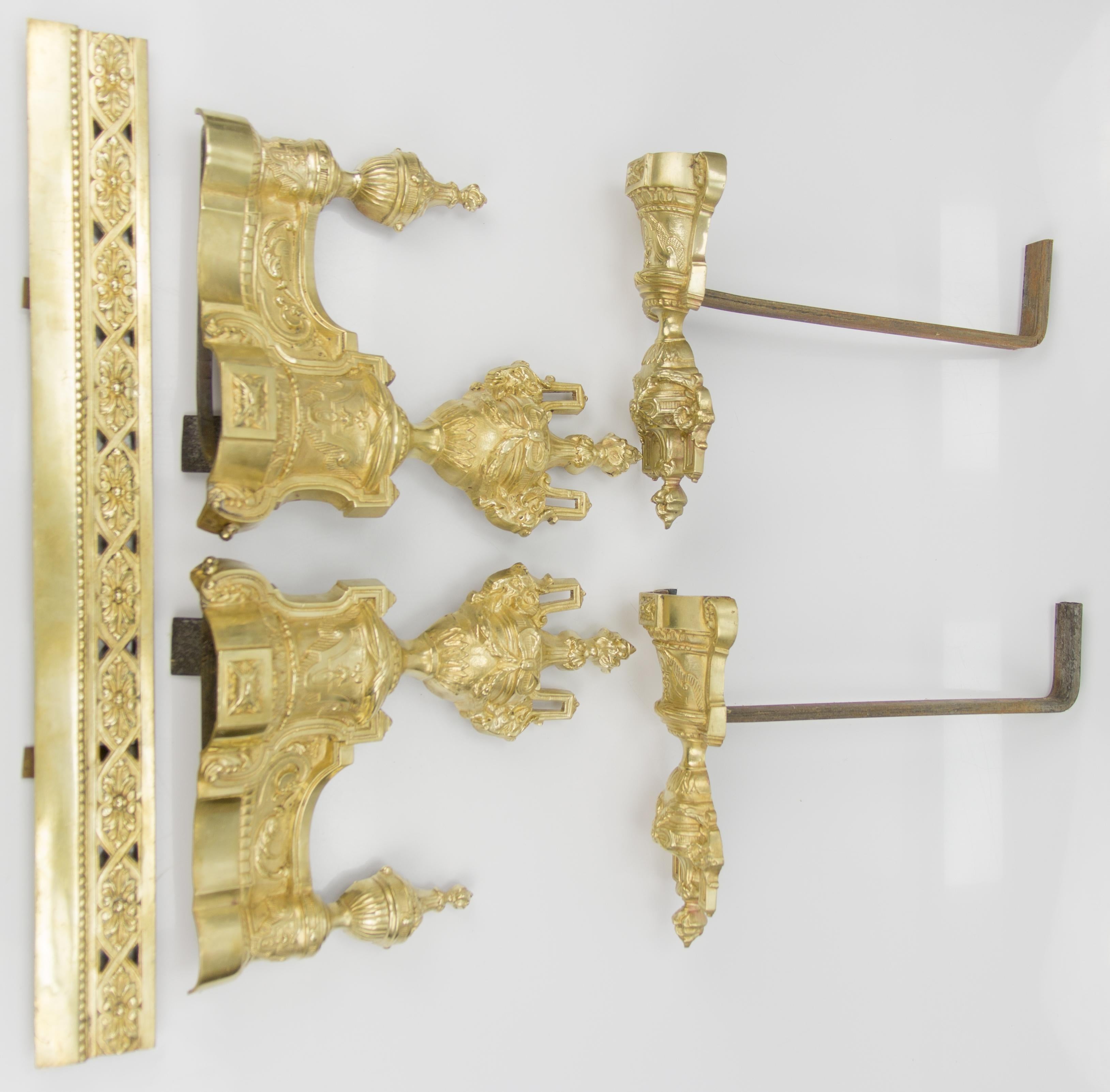 French Louis XVI Style Bronze Fireplace Set by Charles Casier, Late 19th Century For Sale 14