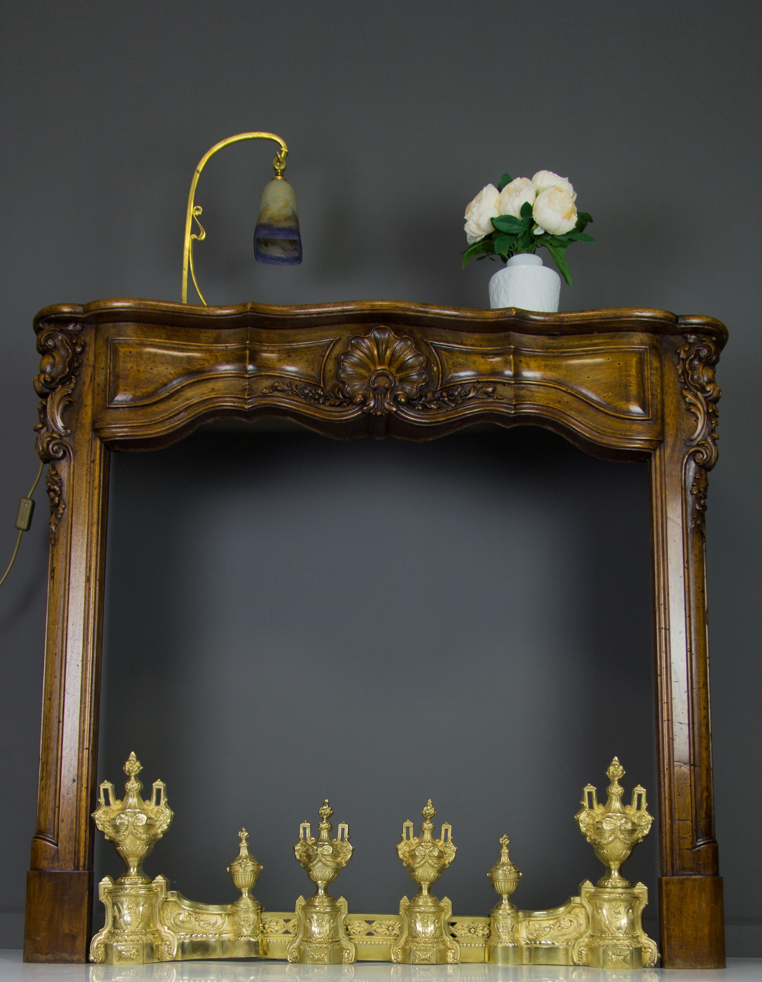French Louis XVI Style Bronze Fireplace Set by Charles Casier, Late 19th Century In Good Condition For Sale In Barntrup, DE