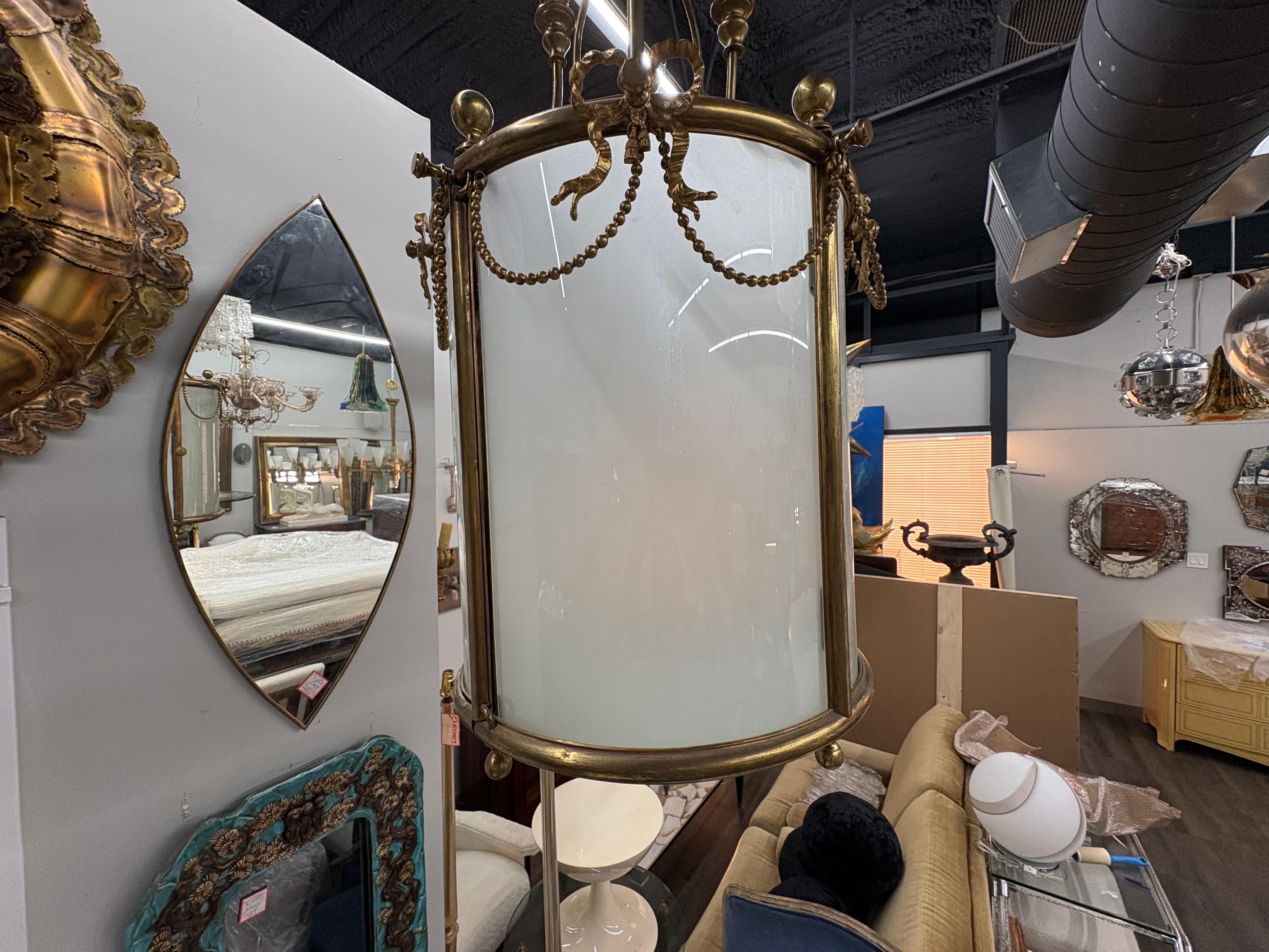 Französische Bronze-Laterne im Louis-XVI-Stil im Angebot 7