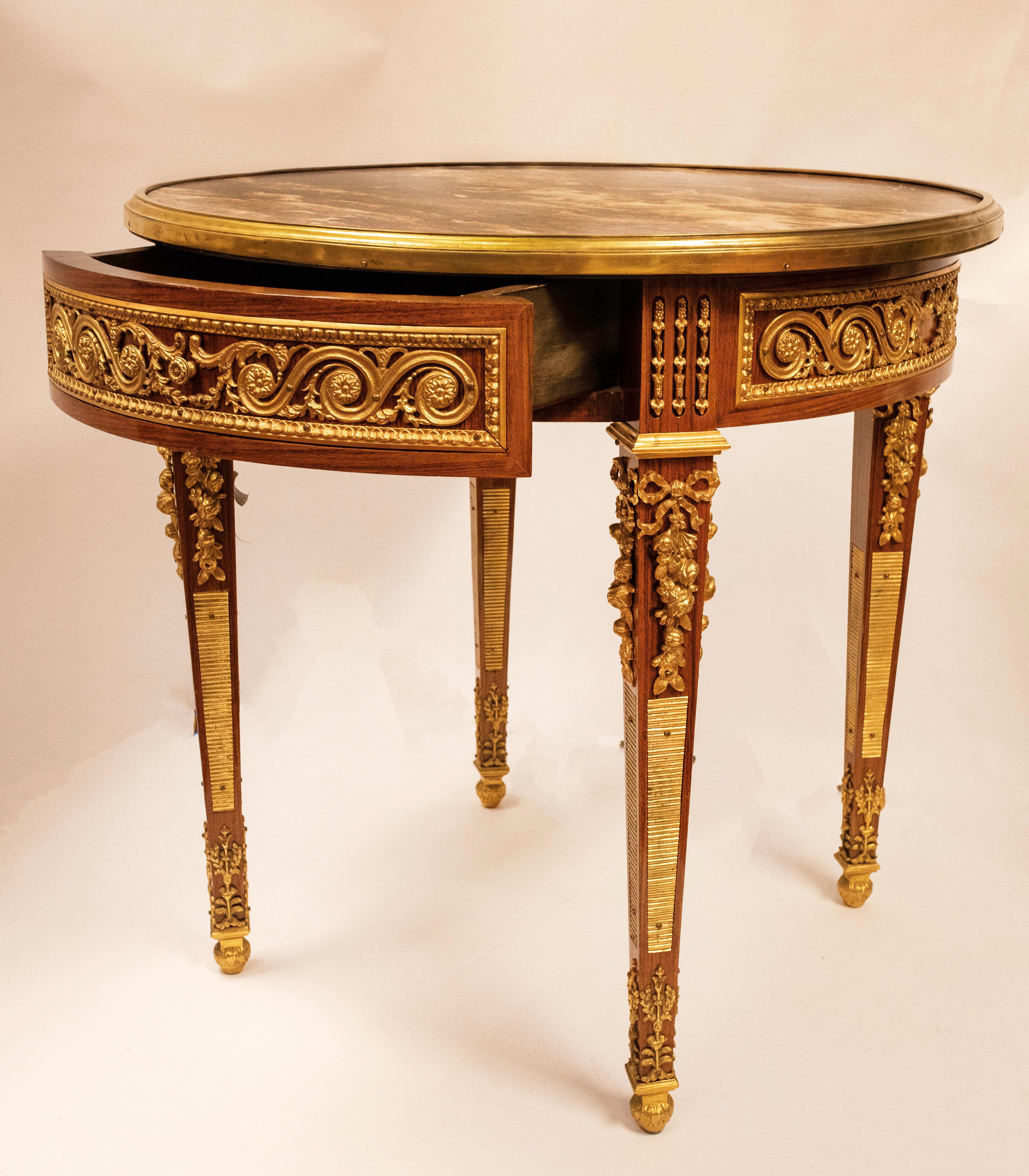 French Louis XVI Style Bronze Mounted Kingwood Centre Table 3