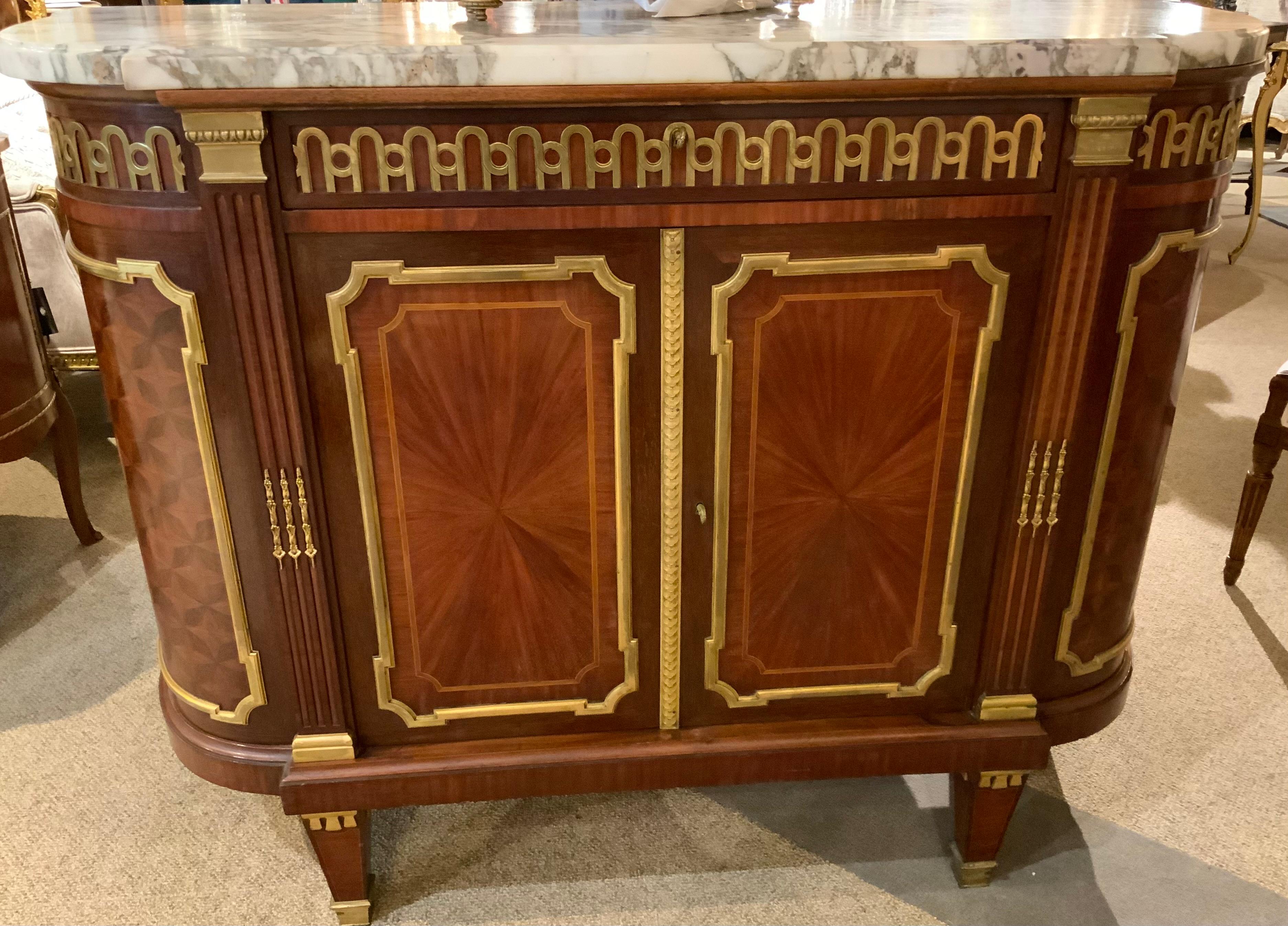 French Louis XVI style bronze mounted mahogany buffet/server, 19 th century For Sale 10