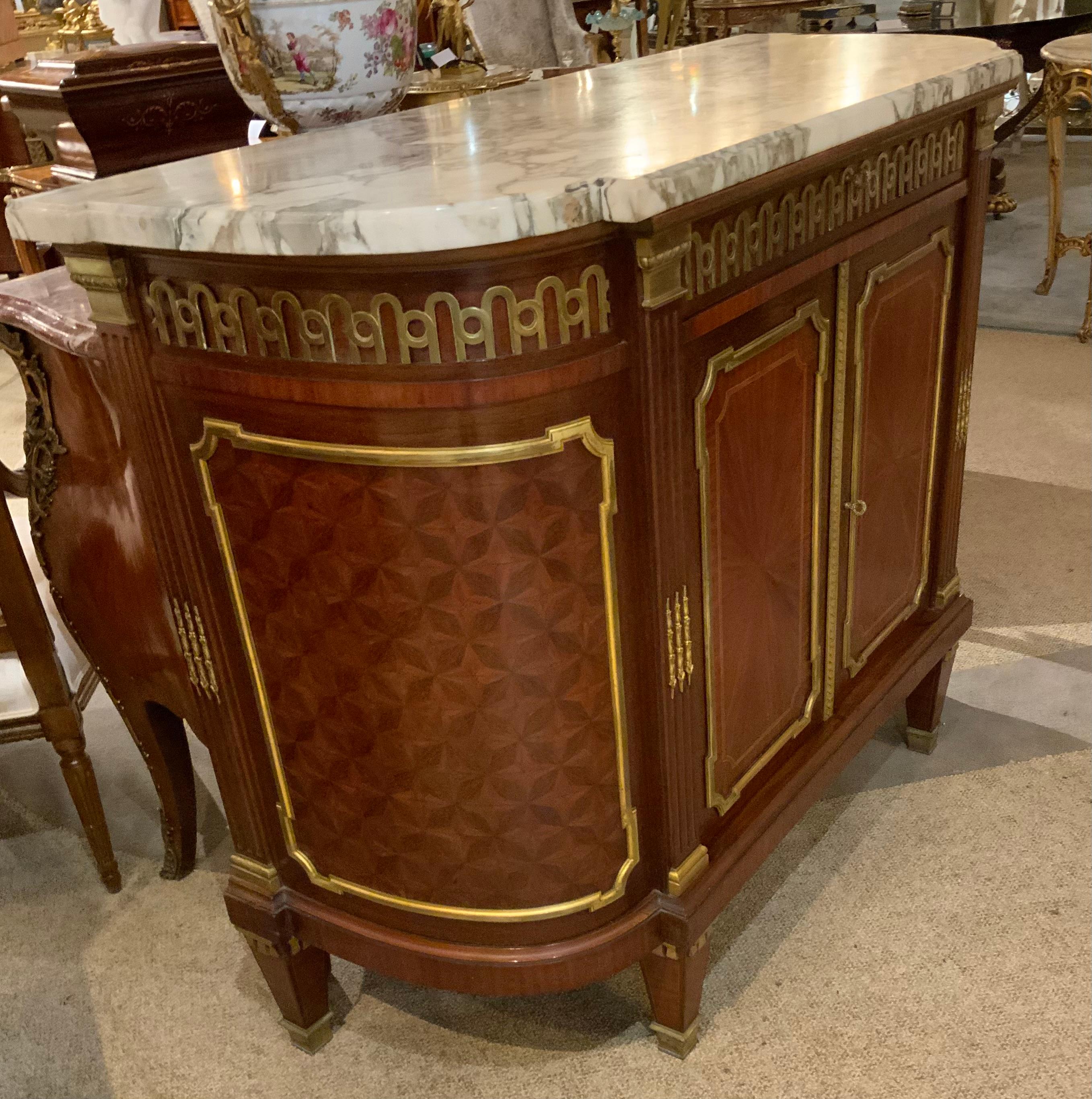 French Louis XVI style bronze mounted mahogany buffet/server, 19 th century For Sale 2
