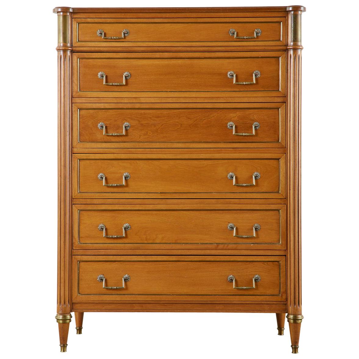 French Louis XVI Style Bronze Mounted Mahogany Dresser Chest at 1stDibs