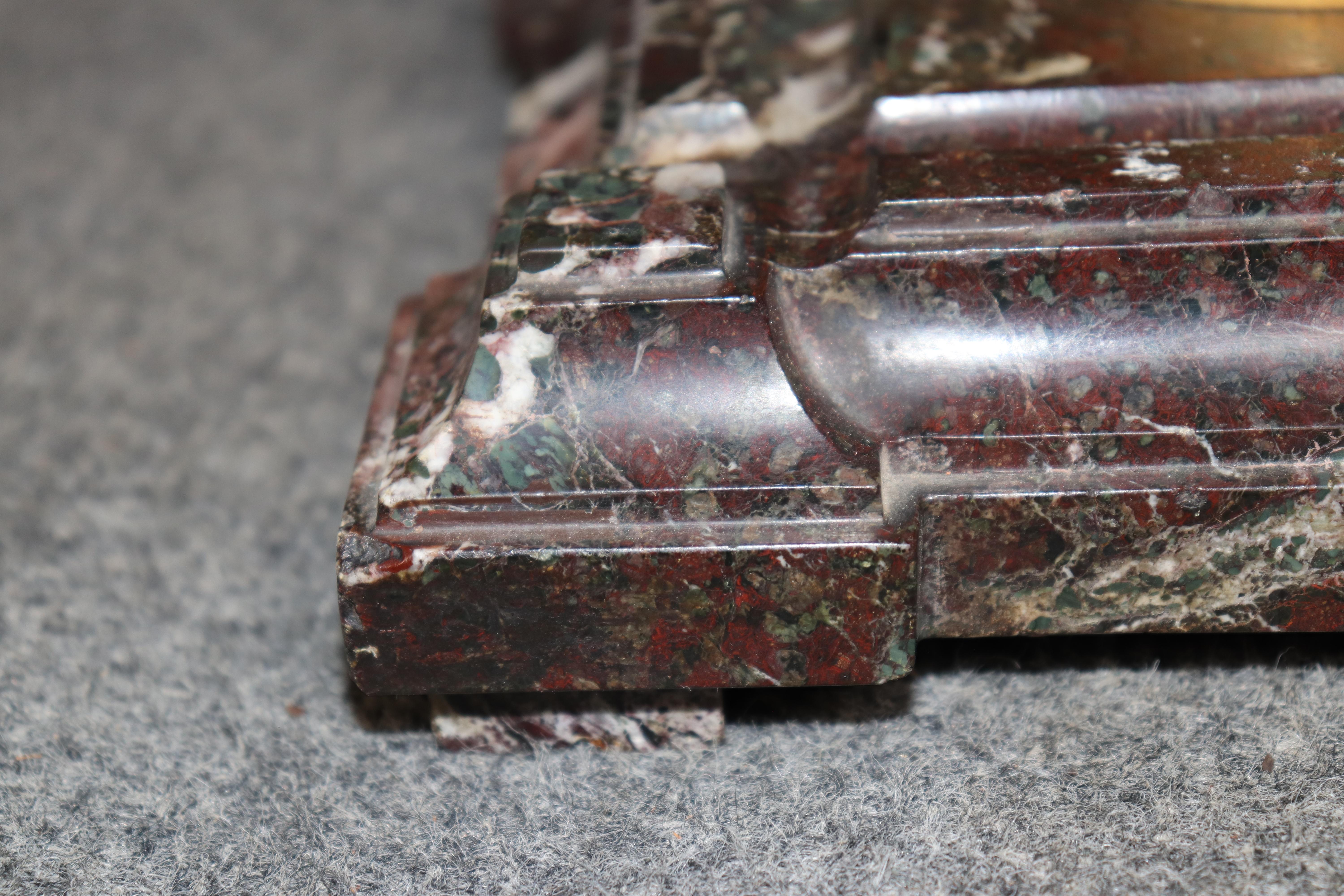 Encrier en bronze doré et marbre rouge de style Louis XVI par Susse Frères en vente 9