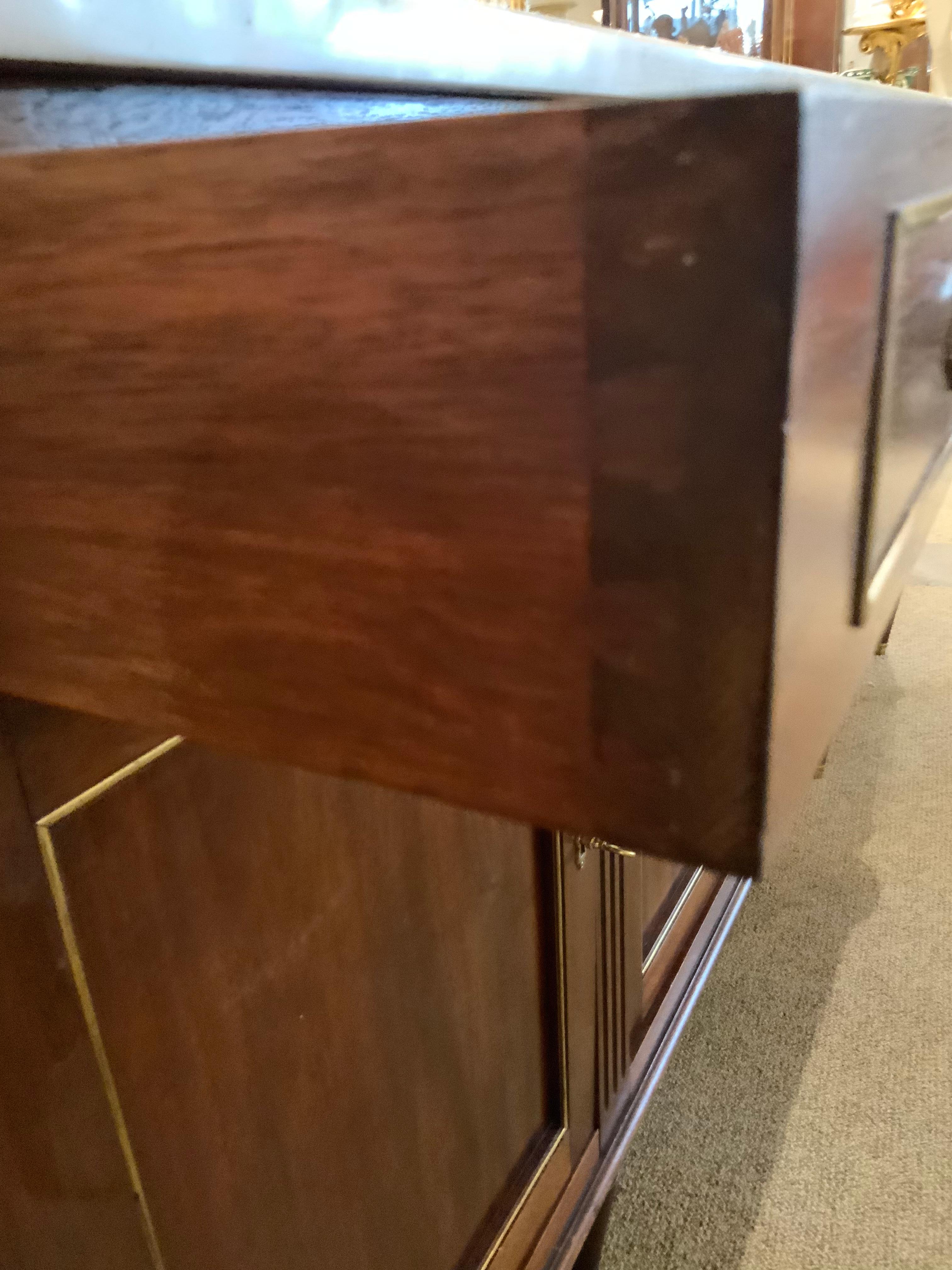 20th Century French Louis XVI-Style Buffet / Cabinet with White Marble Top