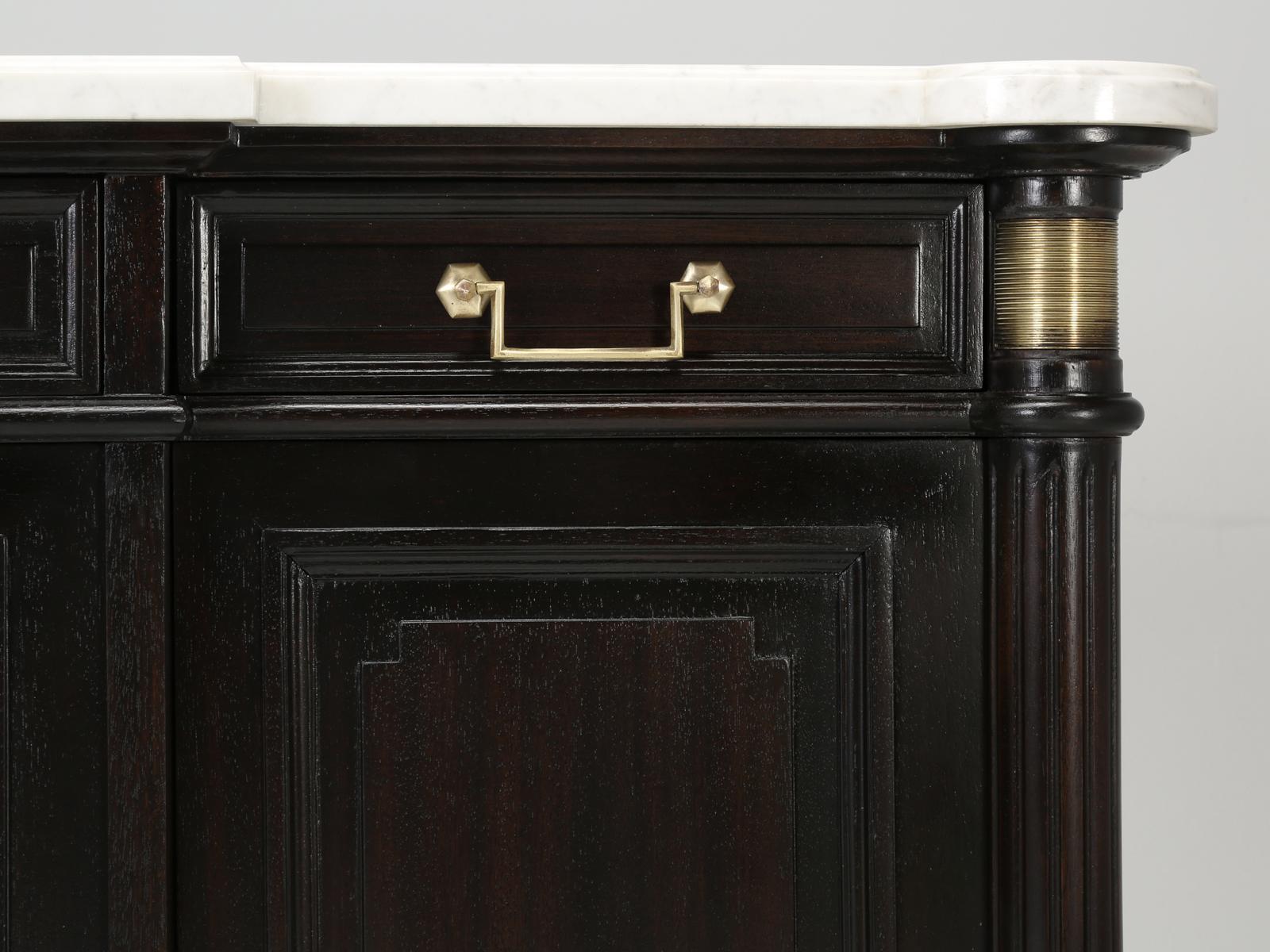 French Louis XVI Style Buffet Completely Restored in a Coffee bean Brown Color 4