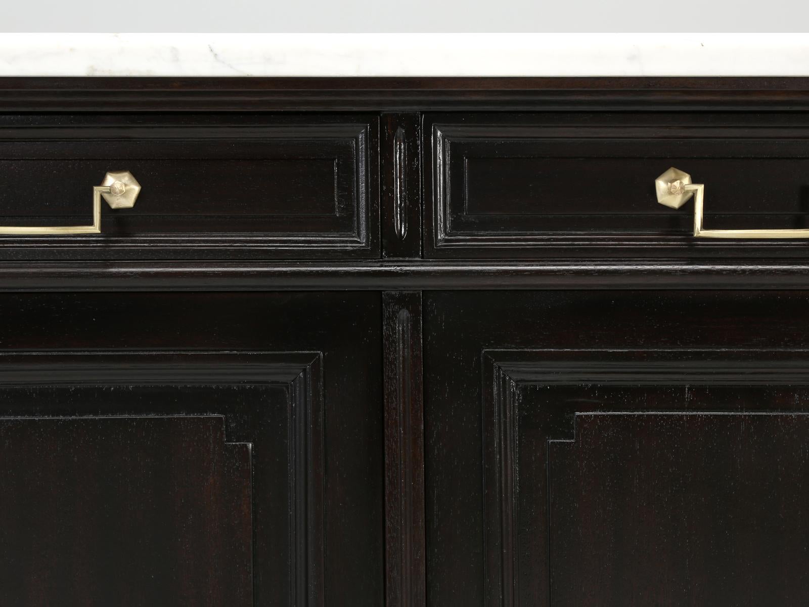 French Louis XVI Style Buffet Completely Restored in a Coffee bean Brown Color 5