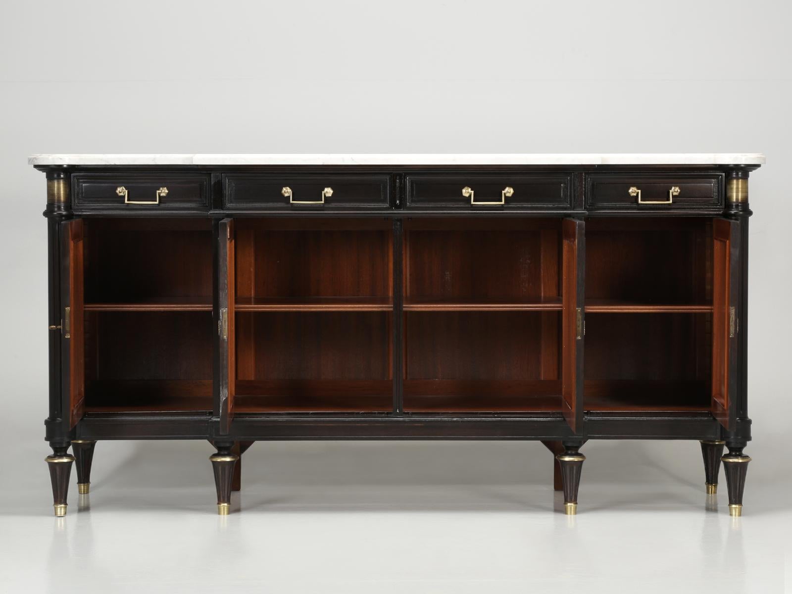 French Louis XVI Style Buffet Completely Restored in a Coffee bean Brown Color 9