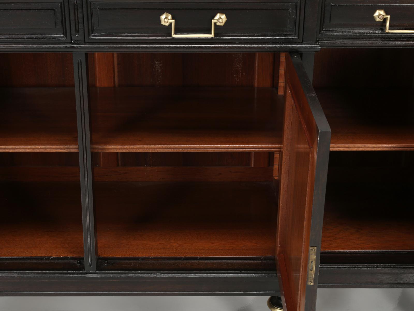 French Louis XVI Style Buffet Completely Restored in a Coffee bean Brown Color 10