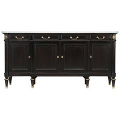 Vintage French Louis XVI Style Buffet Completely Restored in a Coffee bean Brown Color