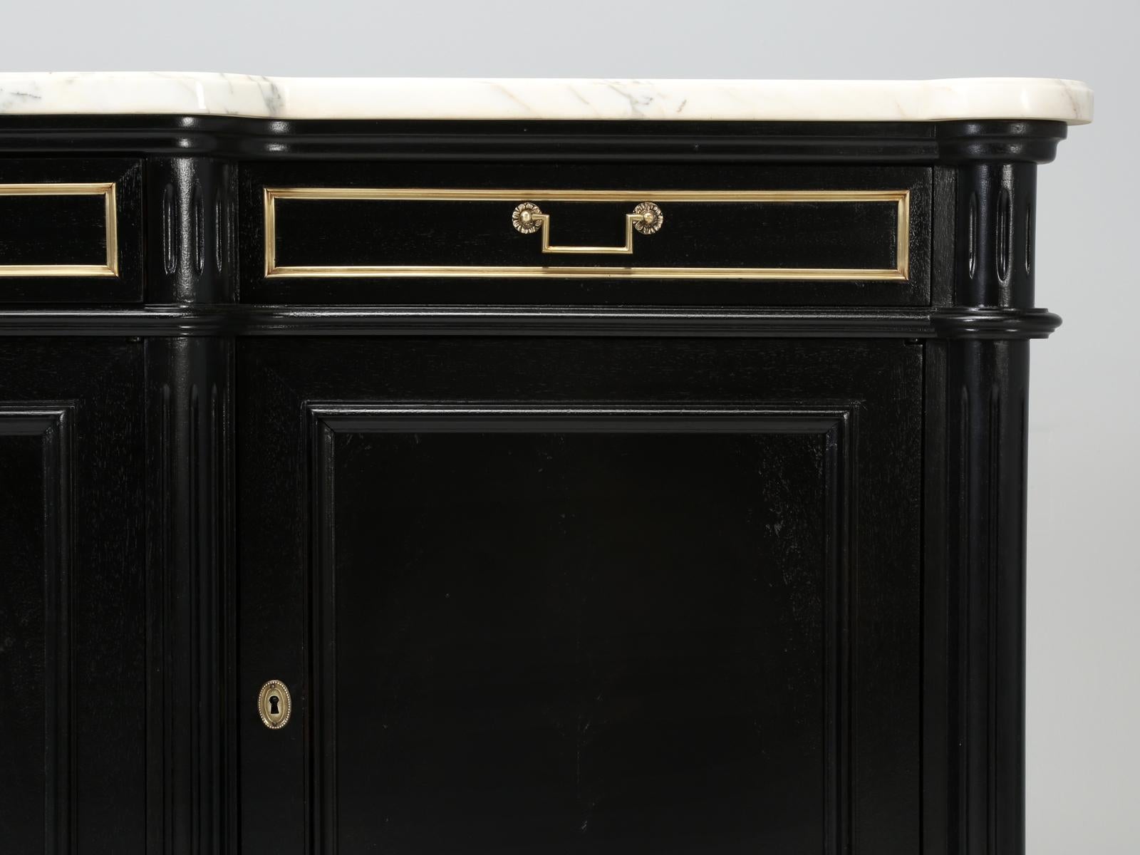 French Louis XVI Style Buffet in a Hand-Applied Old Fashion Ebonized Finish 7