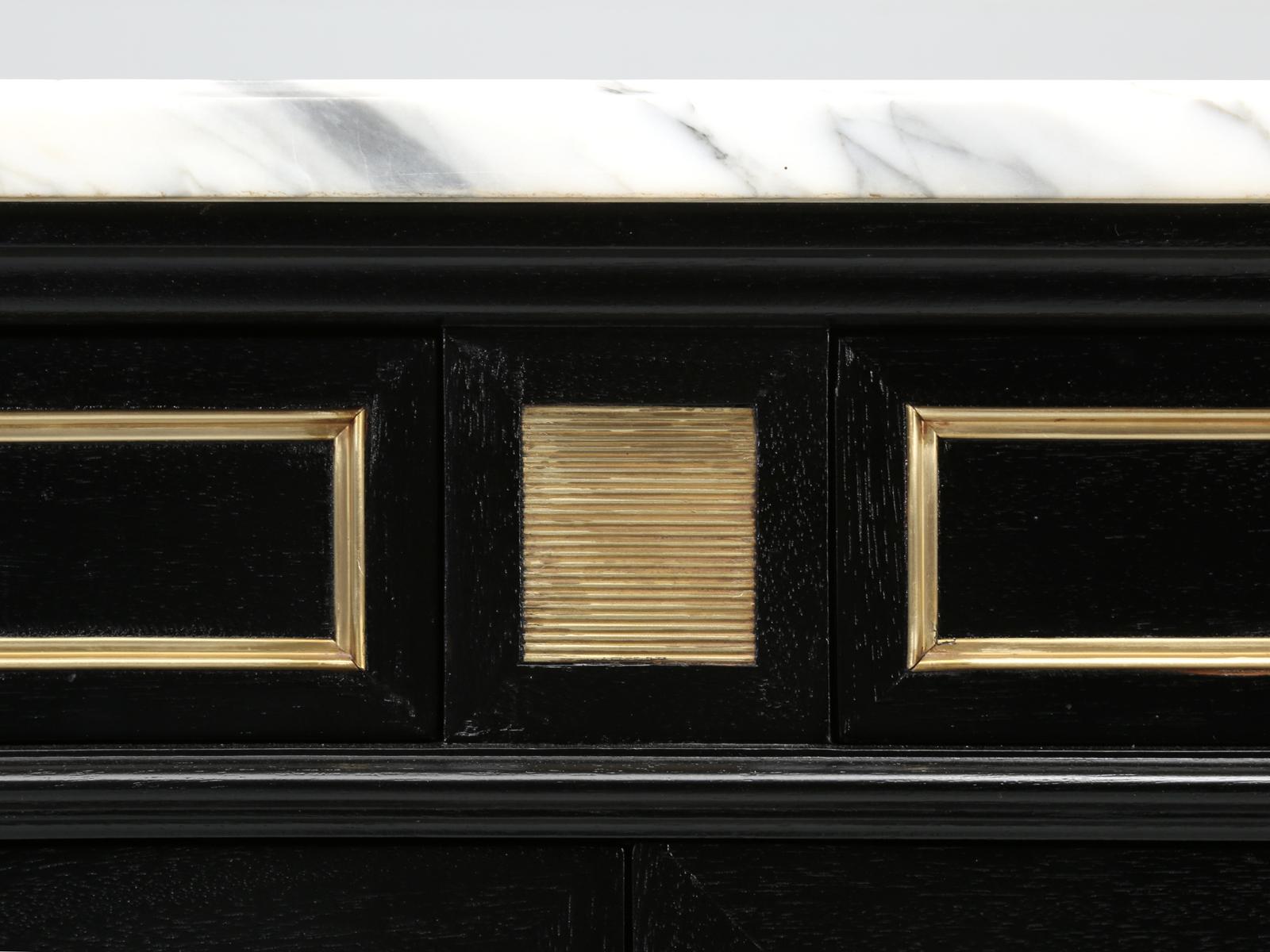 French Louis XVI Style Buffet in a Hand-Applied Old Fashion Ebonized Finish 9