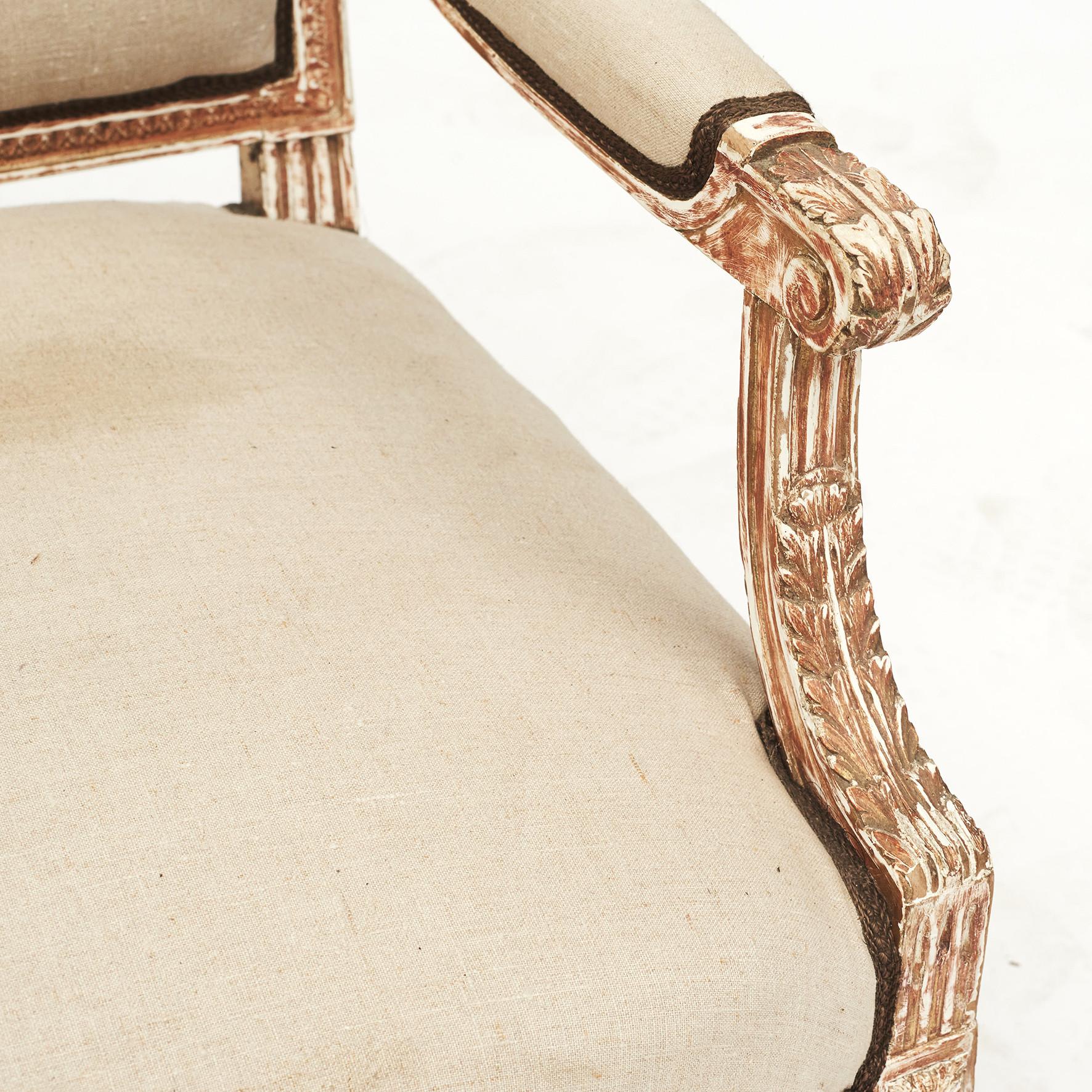 Beech French Louis XVI Style Canape Sofa