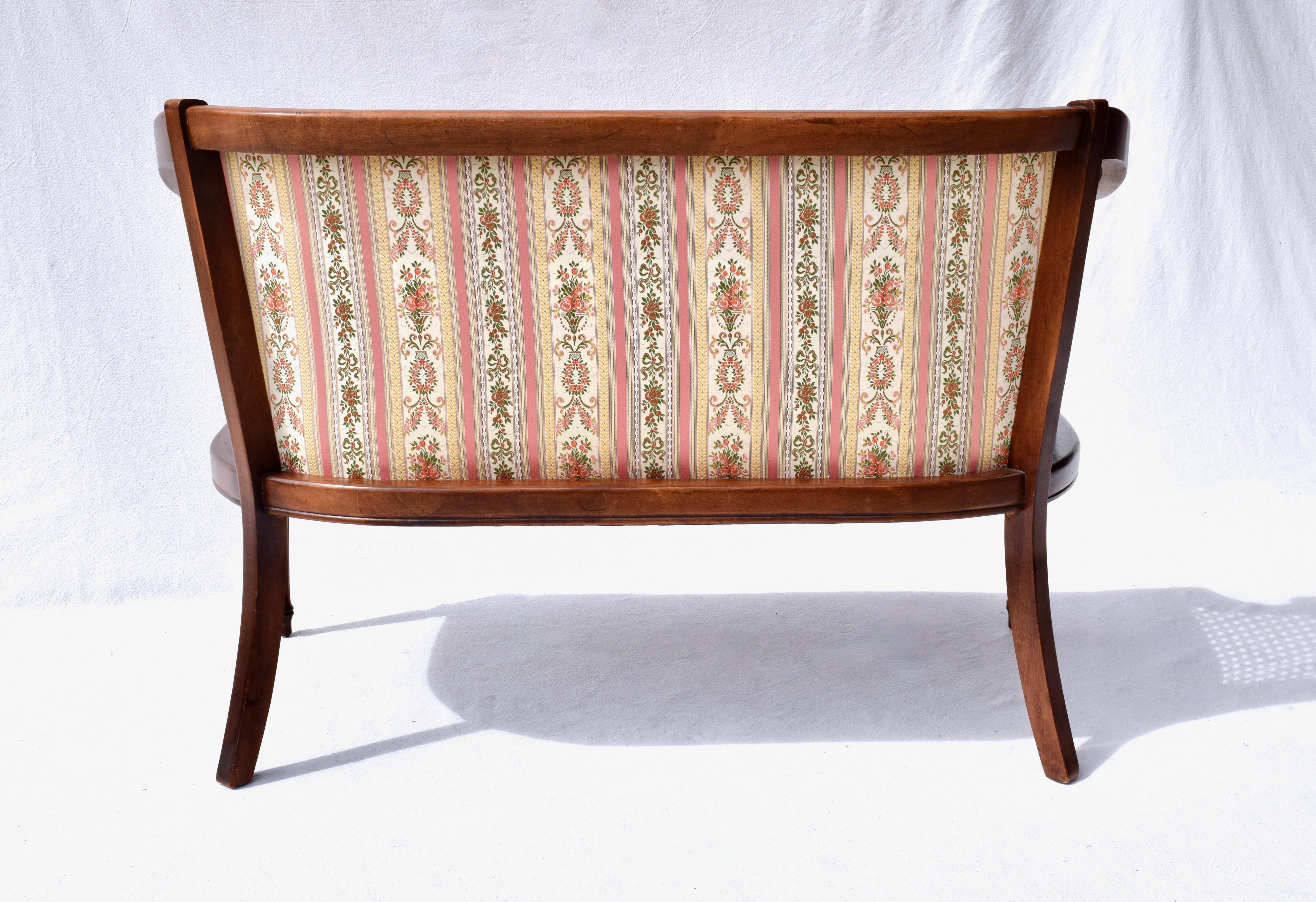French Louis XVI Style Cane Curve Back Settee For Sale 4