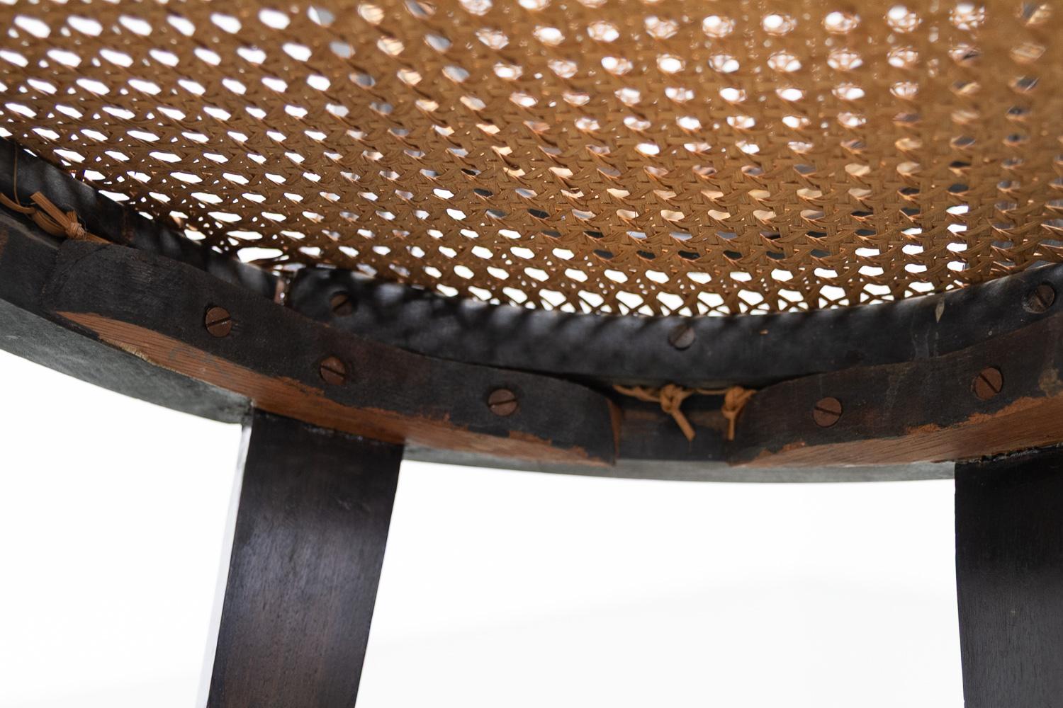 Chaises d'appoint françaises de style Louis XVI en rotin, années 1880. Ensemble de 2. en vente 5