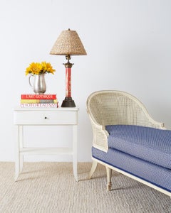 French Louis XVI Style Caned Chaise Longue or Lounge Daybed