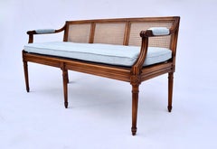 French Louis XVI Style Caned Settee