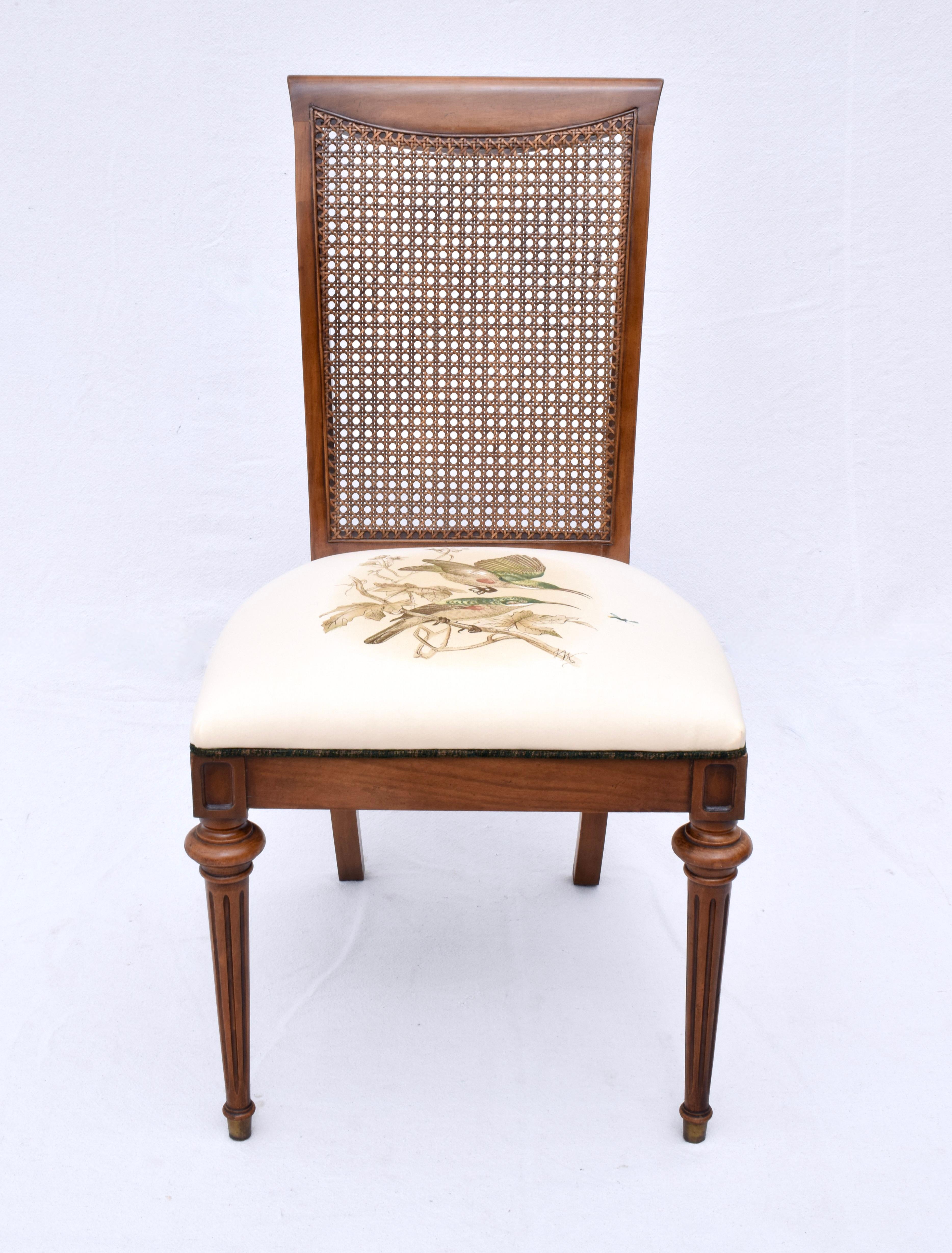 American French Louis XVI Style Caned Side Desk Chair