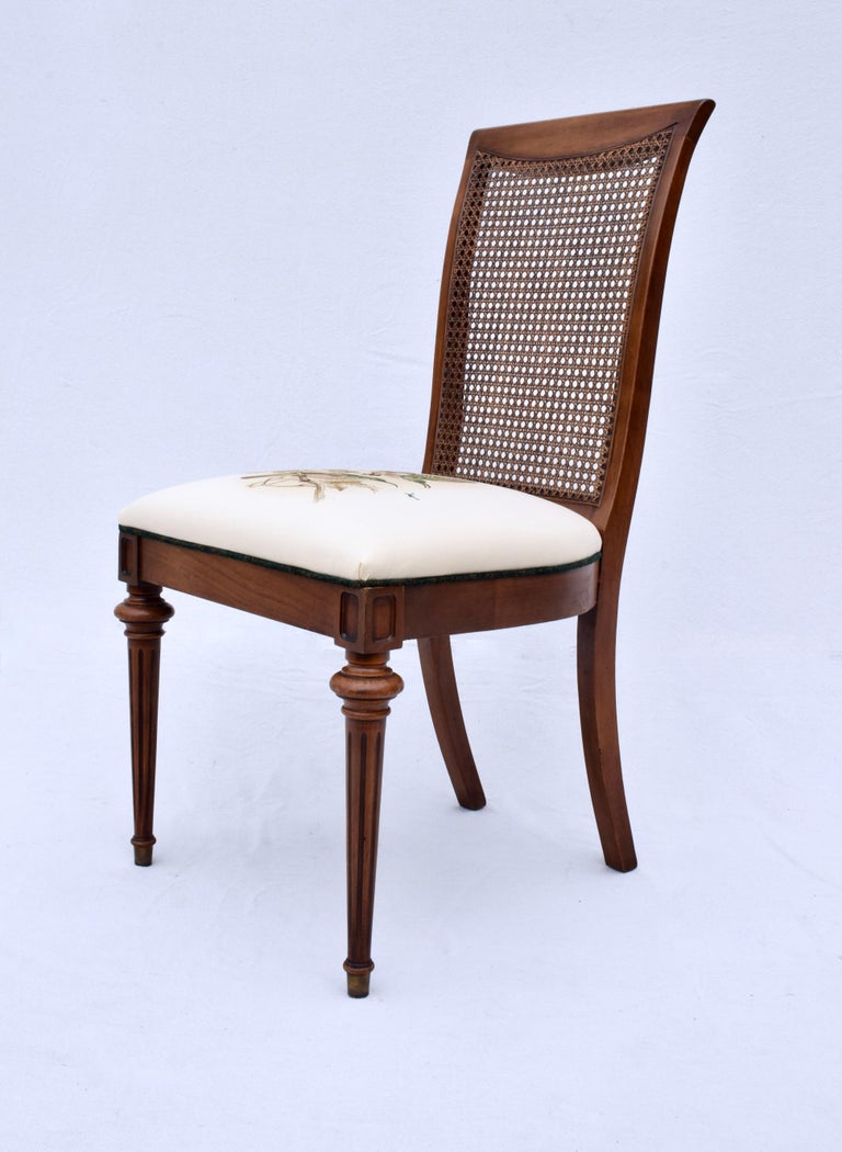 French Louis XVI Style Caned Side Desk Chair For Sale at 1stDibs