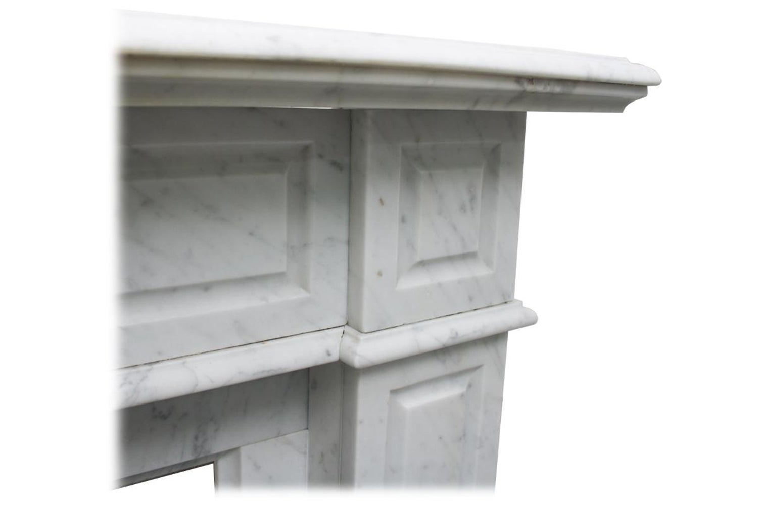 French Louis Xvi Style Carrara Marble Fireplace Surround For Sale