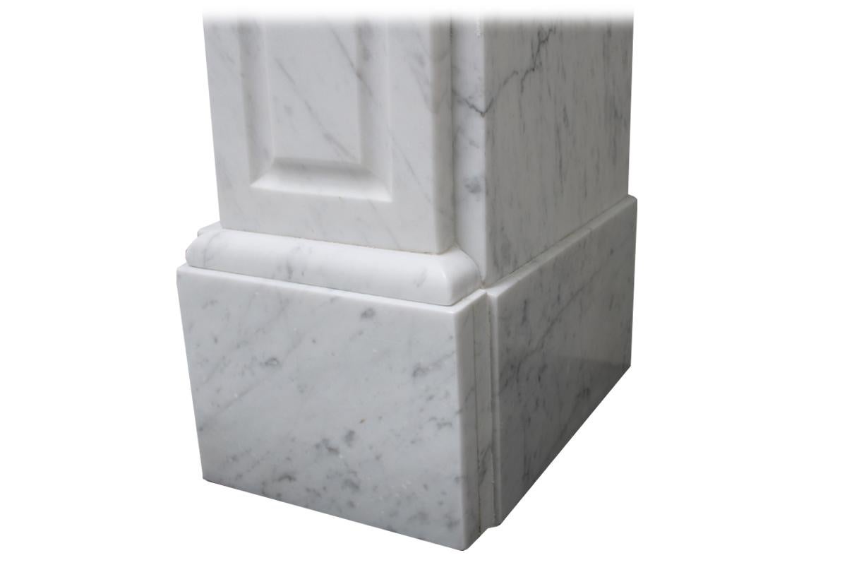 French Louis XVI style Carrara marble fireplace surround 2