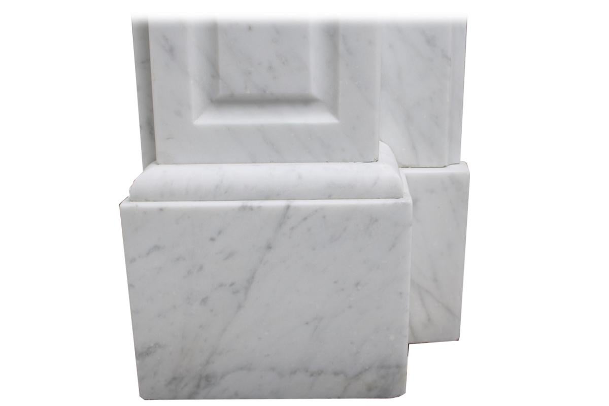 French Louis XVI style Carrara marble fireplace surround 3