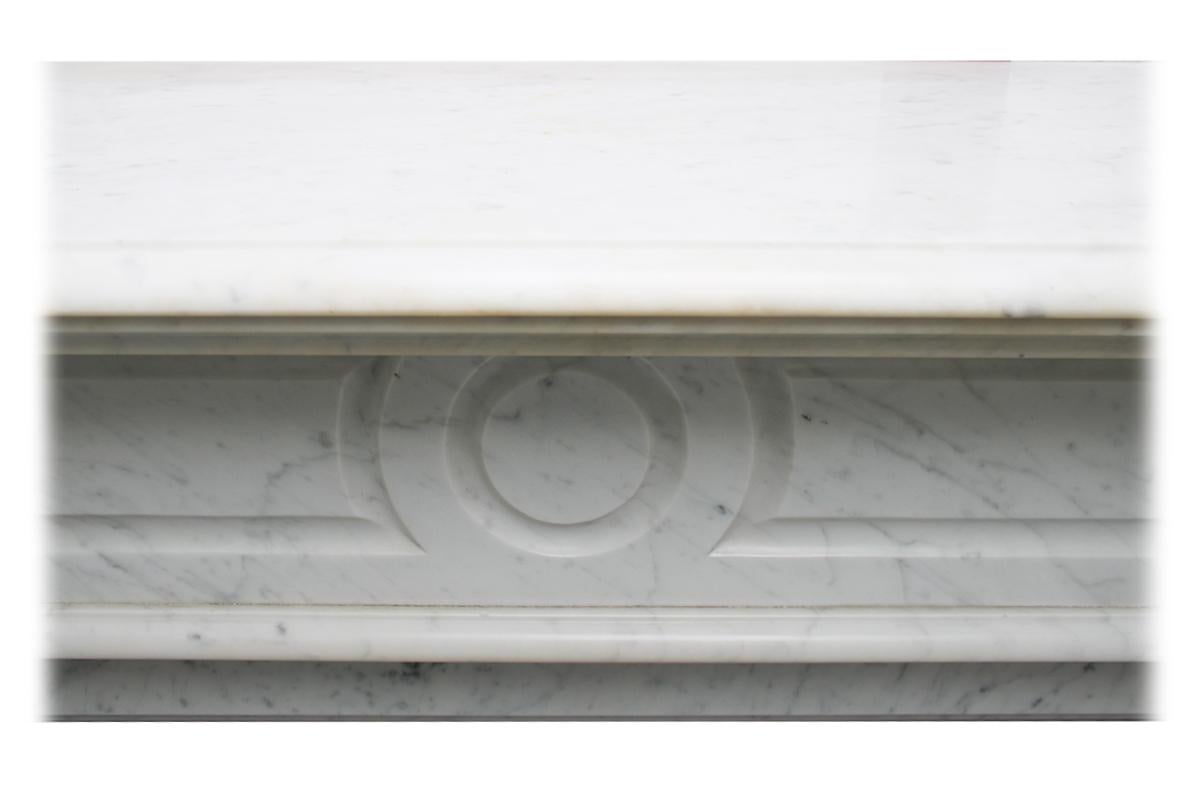 French Louis XVI style Carrara marble fireplace surround 4