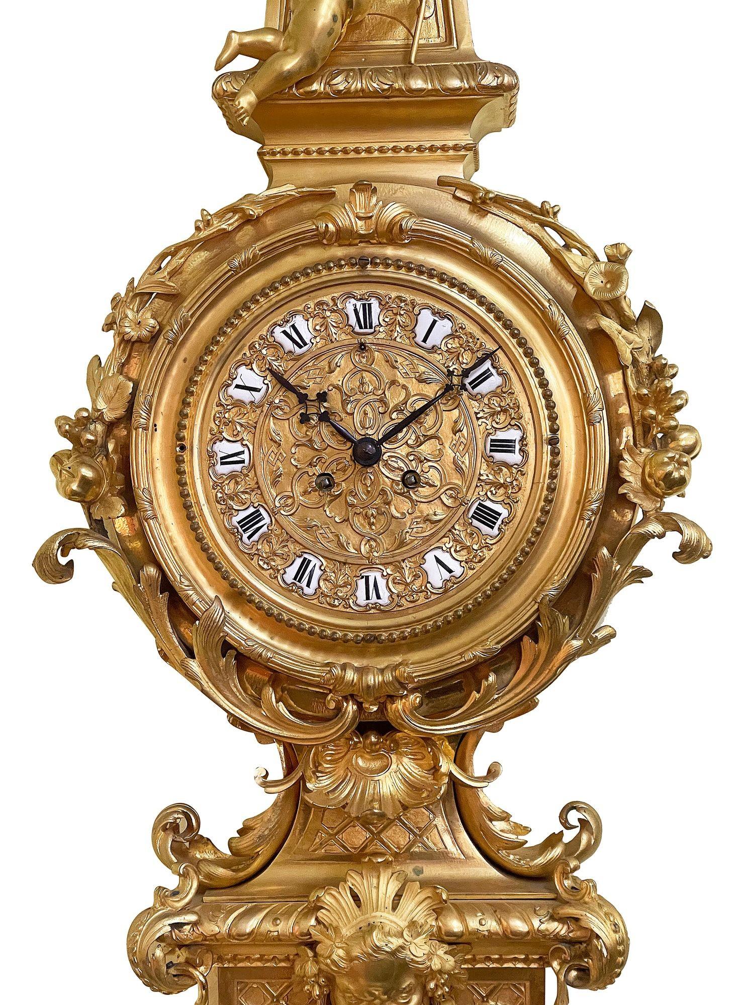 Reloj de pared Cartel estilo Luis XVI francés, 52