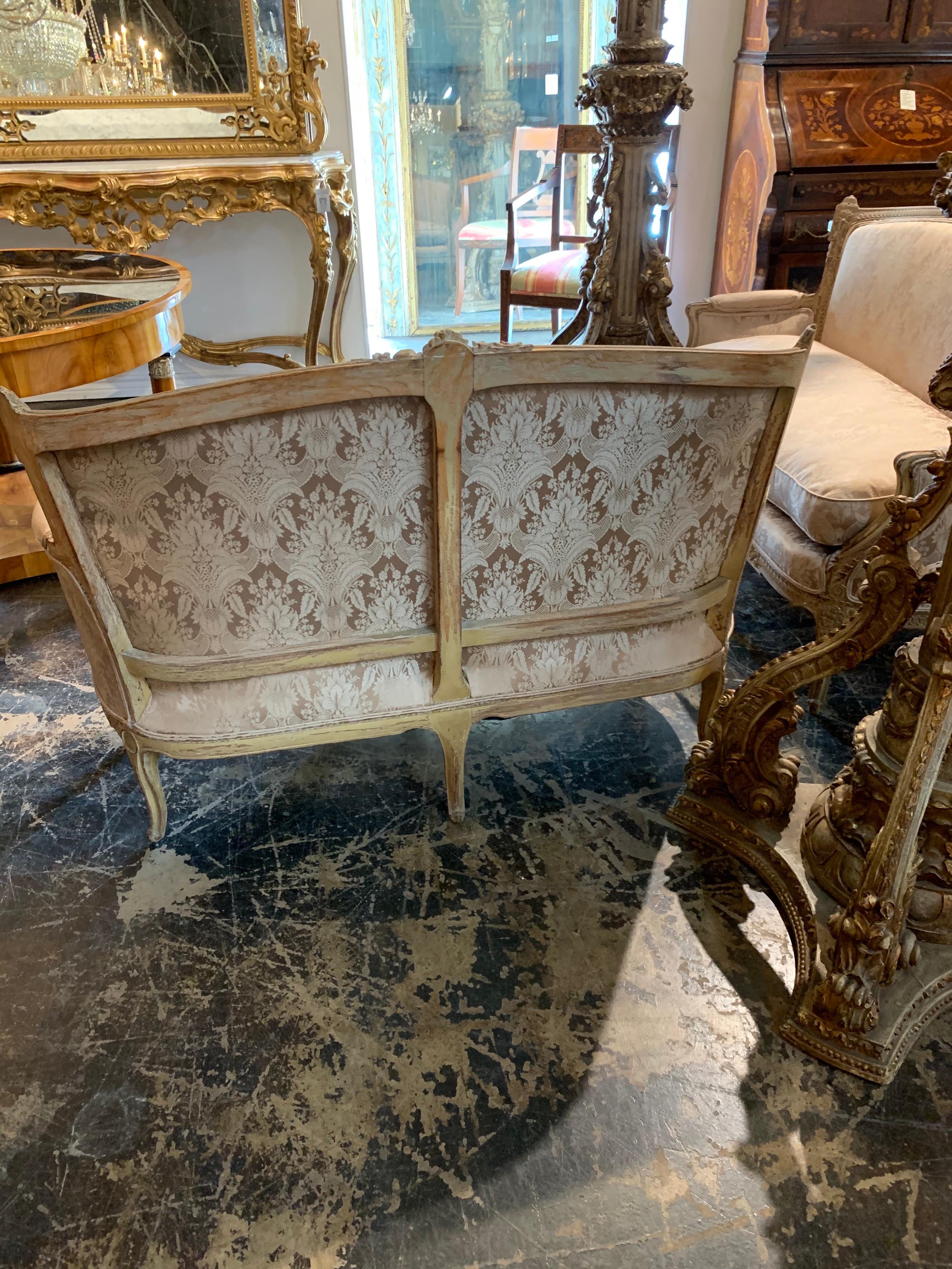 French Louis XVI Style Carved and Painted Settees at 1stDibs | french