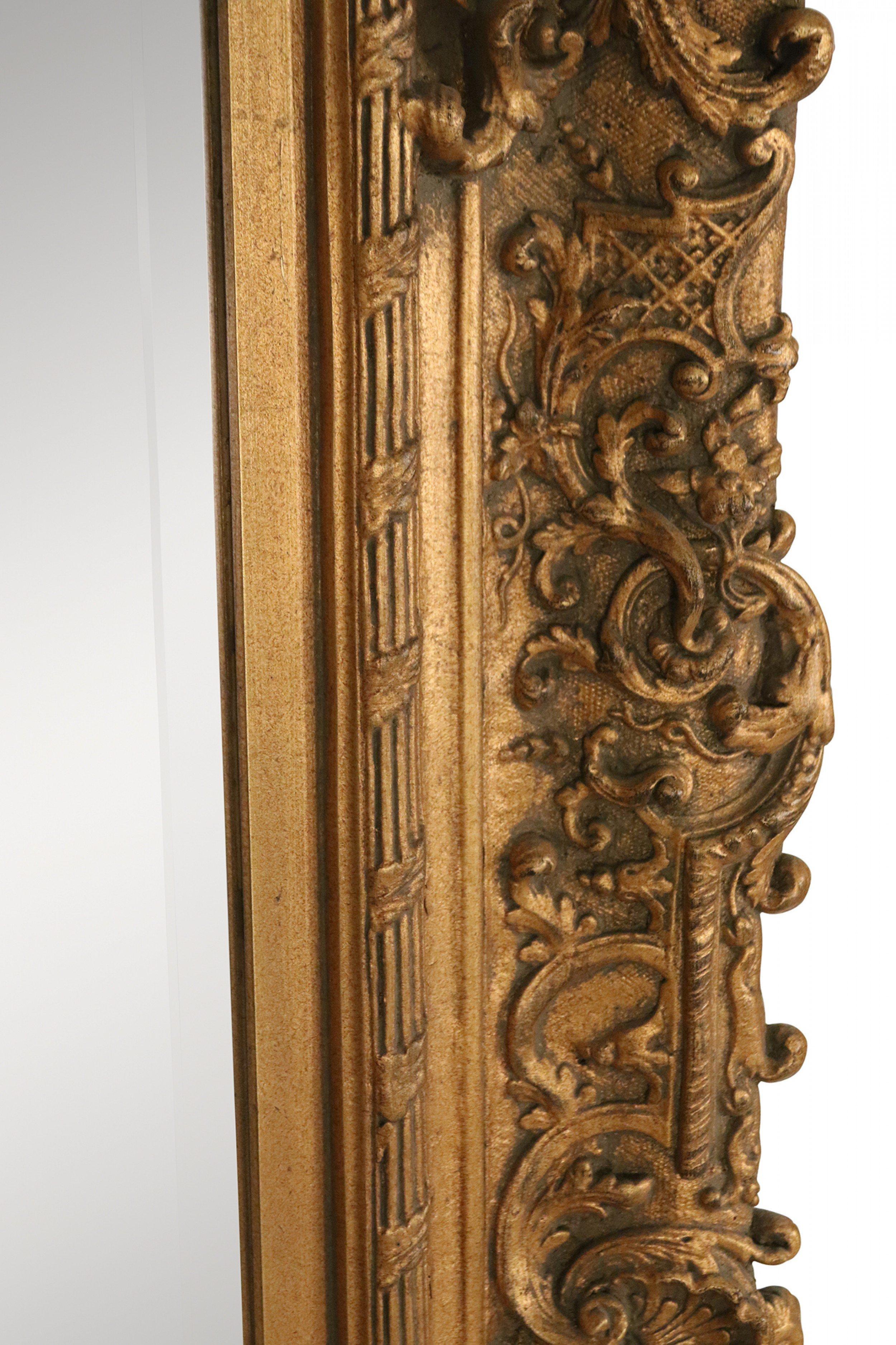 French Louis XVI Style Carved Giltwood Fleur-de-Lis Design Wall Mirror 3