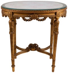 French Louis XVI Style Carved Giltwood Table, 1920s