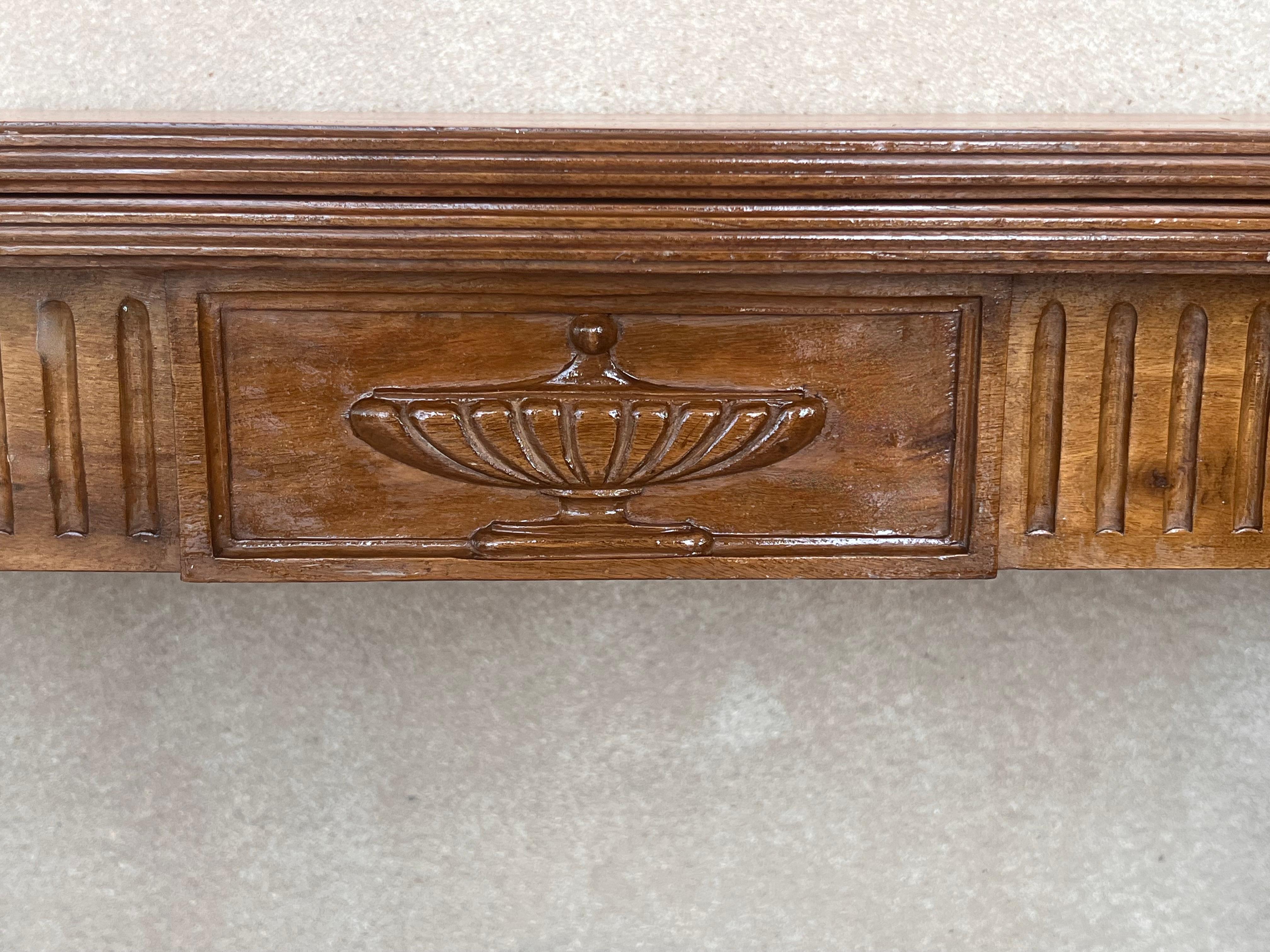 French Louis XVI Style Carved Oak Convertible Console or Dining Table 14