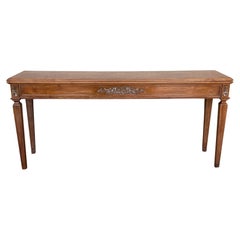 French Louis XVI Style Carved Oak Convertible Console or Dining Table
