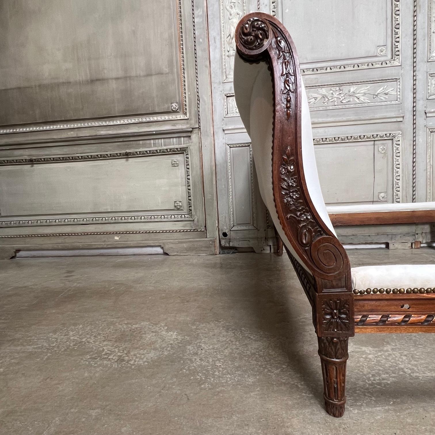 French Louis XVI Style Carved Wood Bed 9