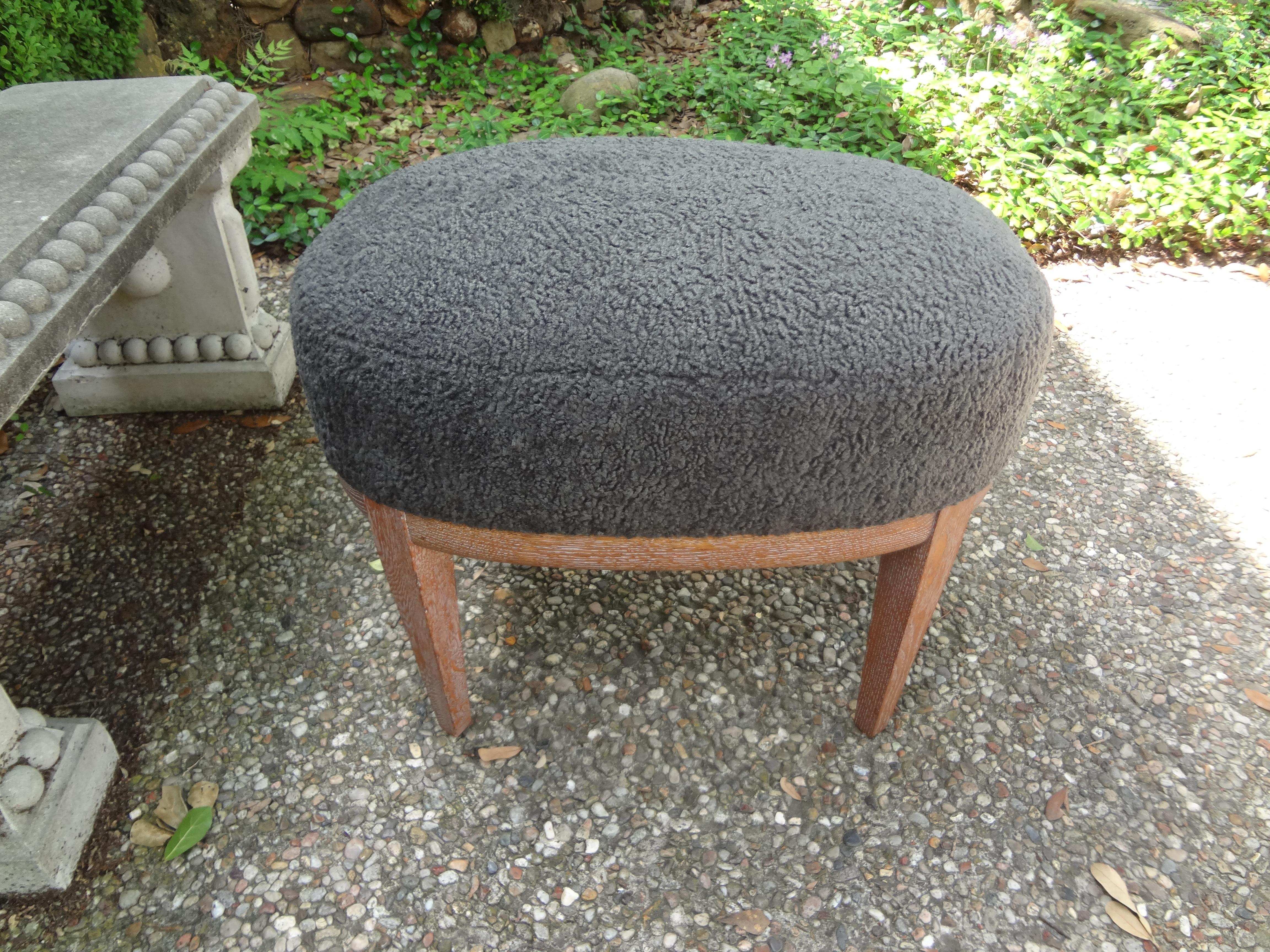 French, Louis XVI Style Cerused Oak Bench or Ottoman For Sale 8