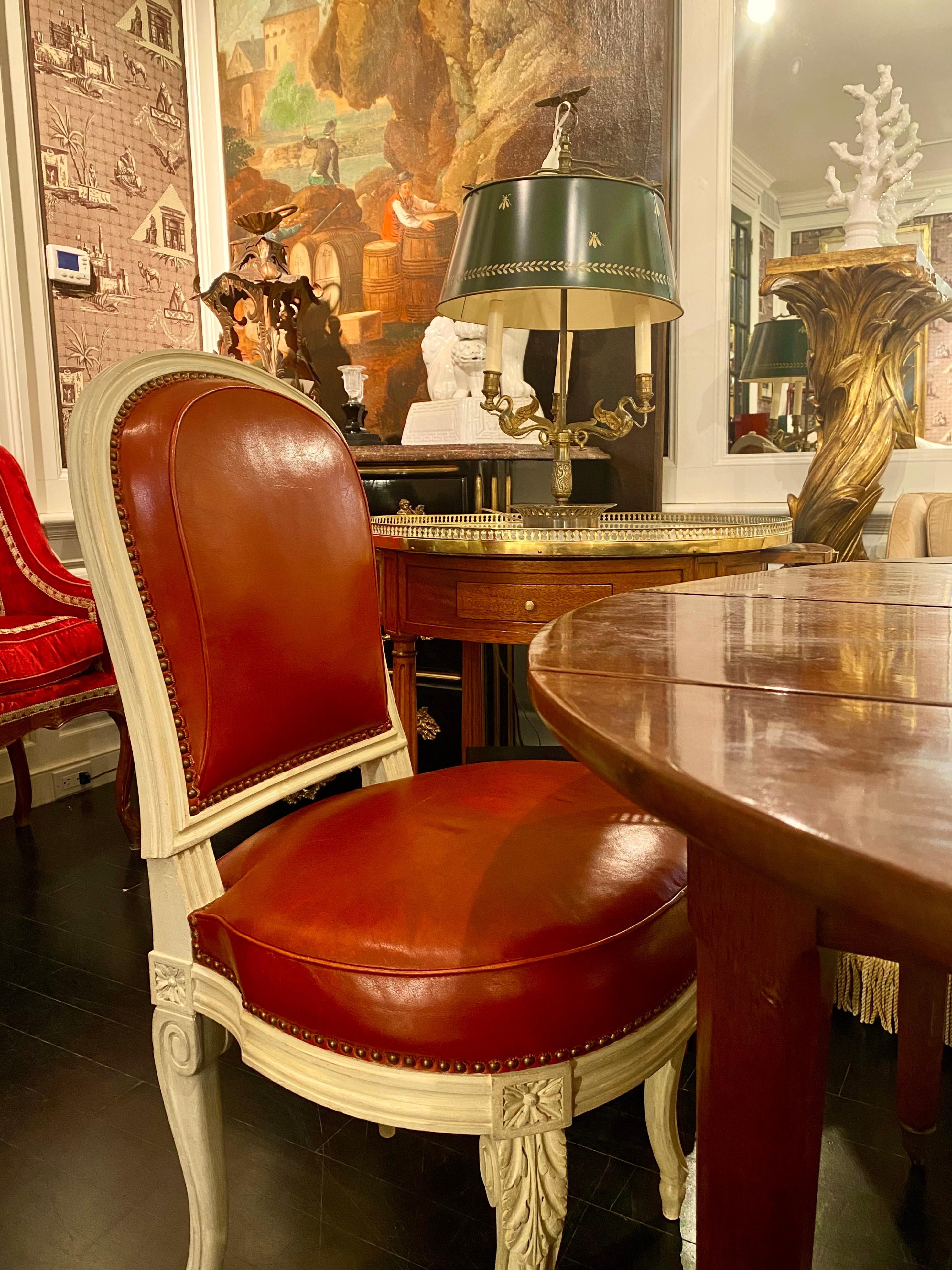 Französische Stühle im Louis-XVI.-Stil nach Jacob, möglicherweise Maison Jansen im Angebot 13