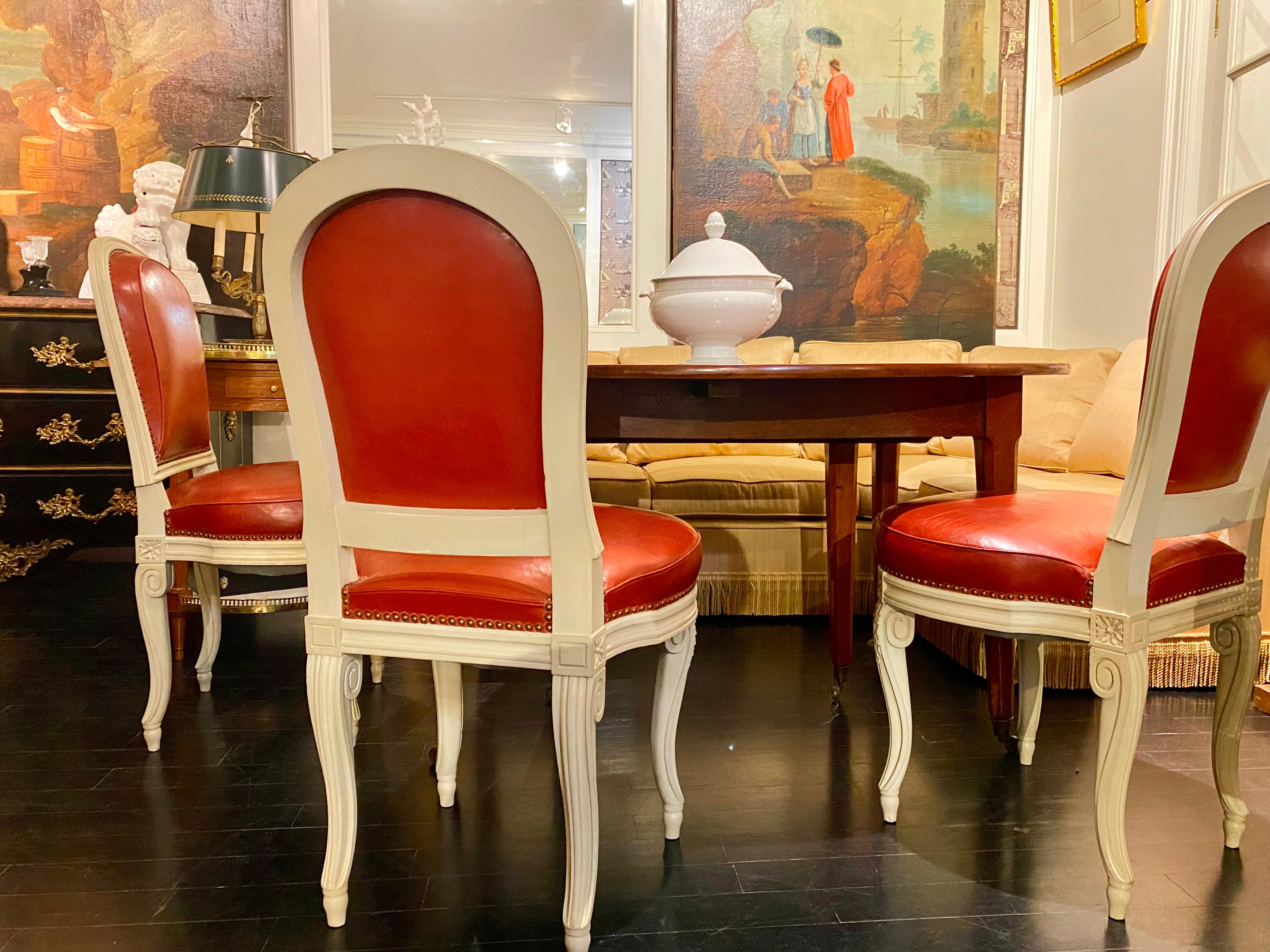 French Louis XVI Style Chairs in the Manner of Jacob, Possibly Maison Jansen For Sale 3