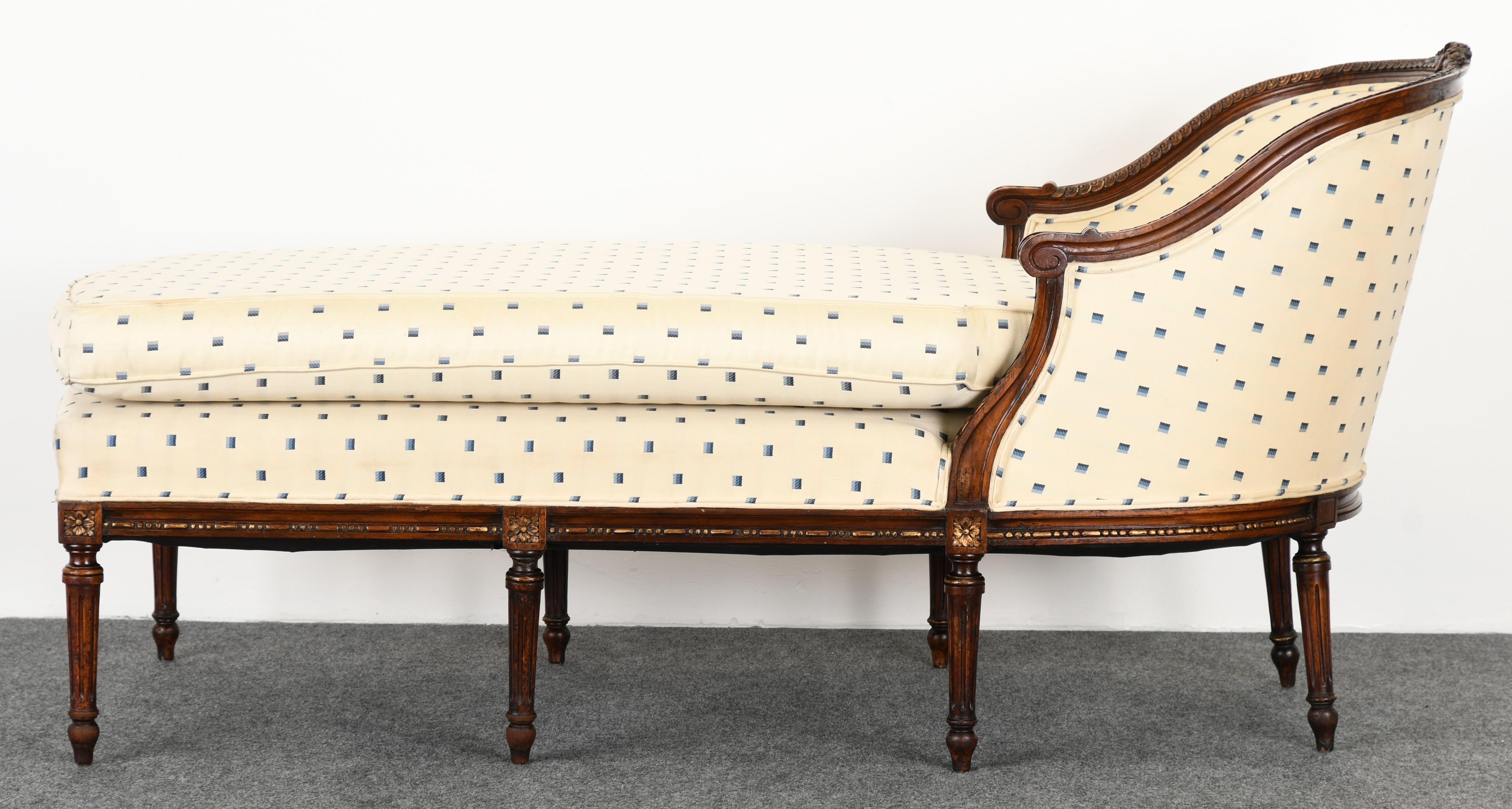 American French Louis XVI Style Chaise Lounge, 19th Century
