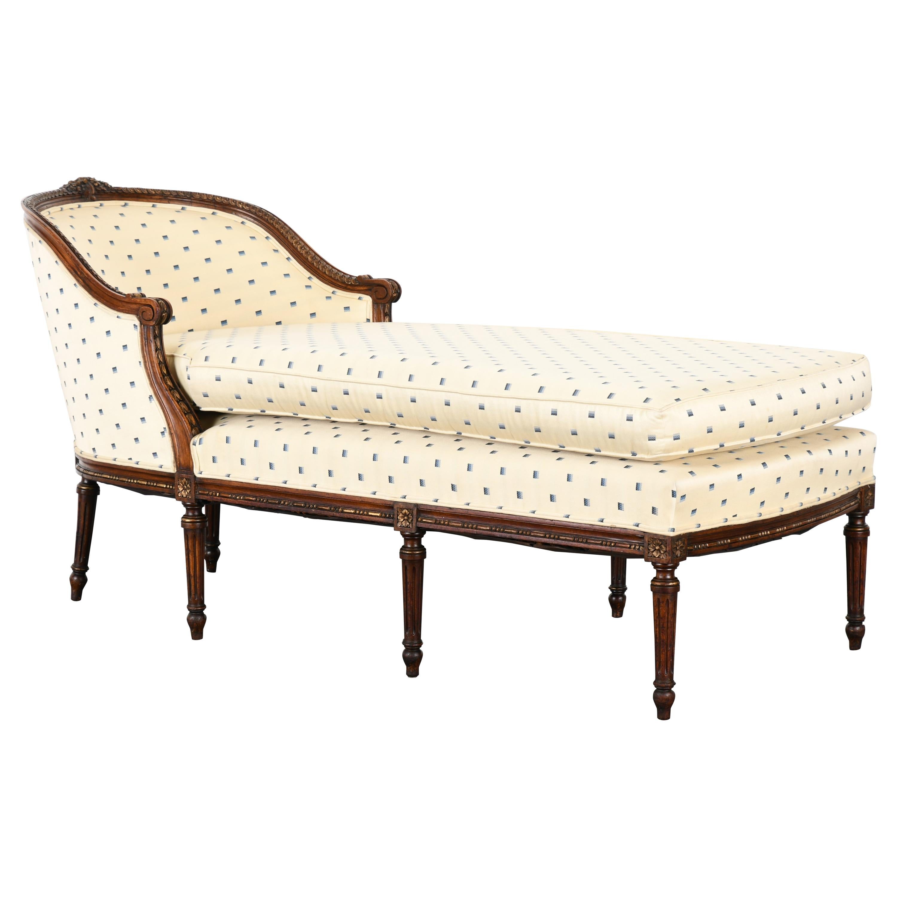 French Louis XVI Style Chaise Lounge, 19th Century