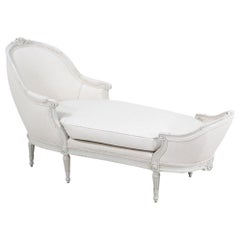 Chaise longue française de style Louis XVI