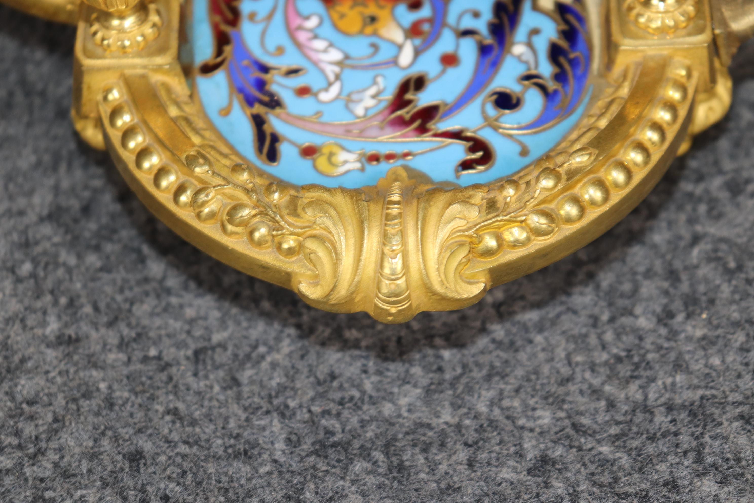 French Louis XVI Style Champlevé and Ormolu Inkwell Circa 1890 For Sale 7