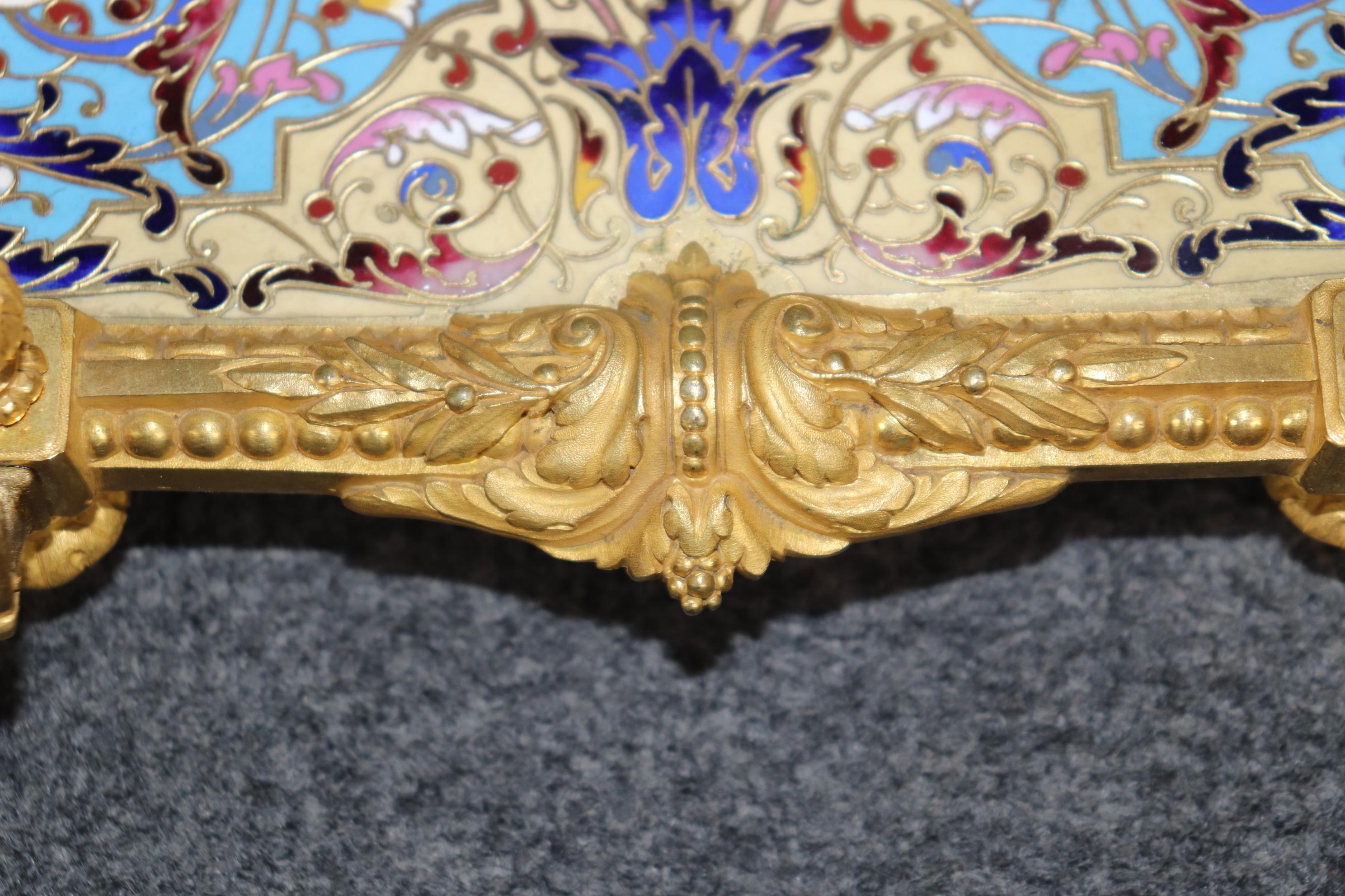 French Louis XVI Style Champlevé and Ormolu Inkwell Circa 1890 For Sale 2