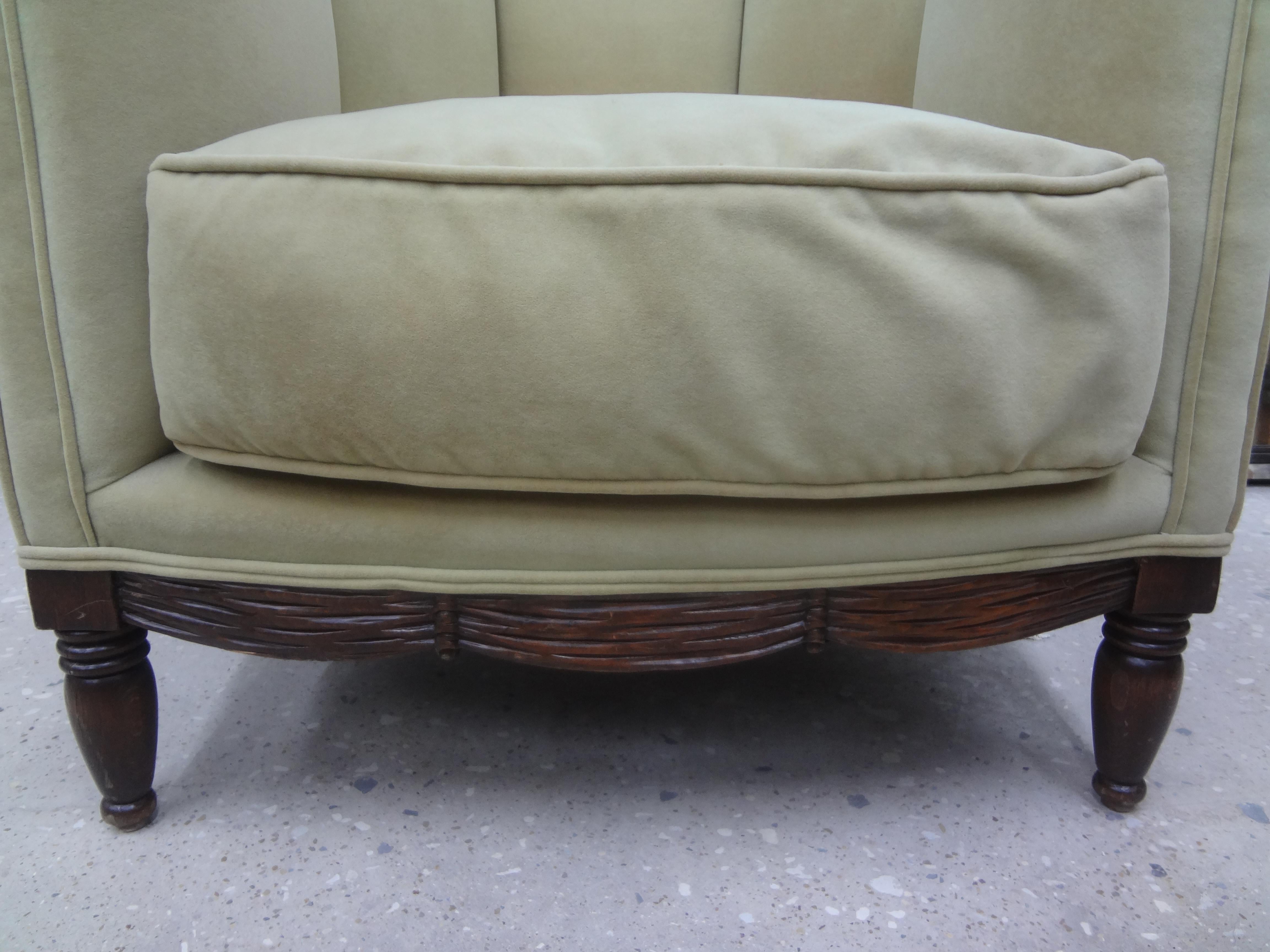Early 20th Century French Louis XVI Style Channel Back Bergere For Sale