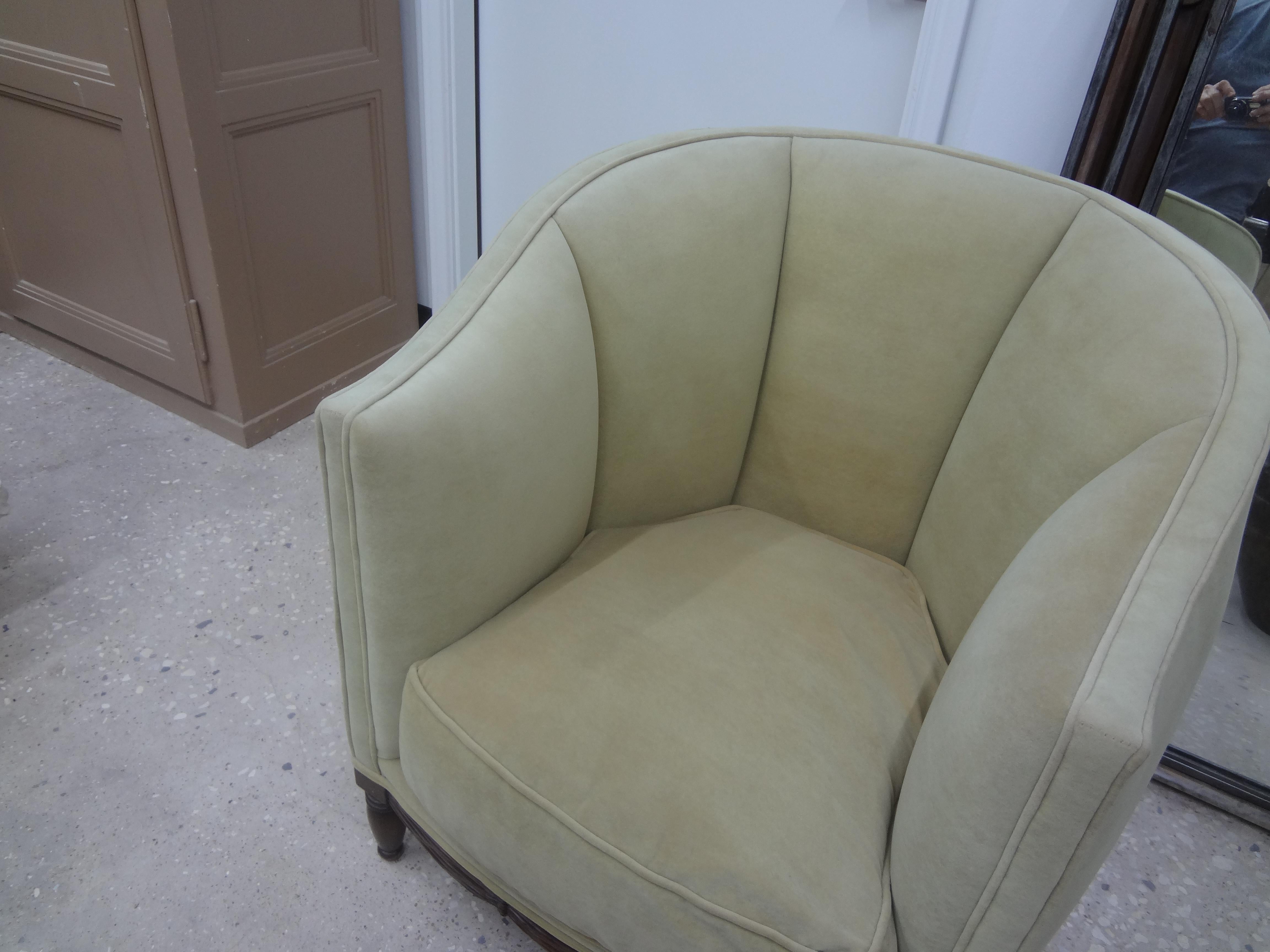 French Louis XVI Style Channel Back Bergere For Sale 1