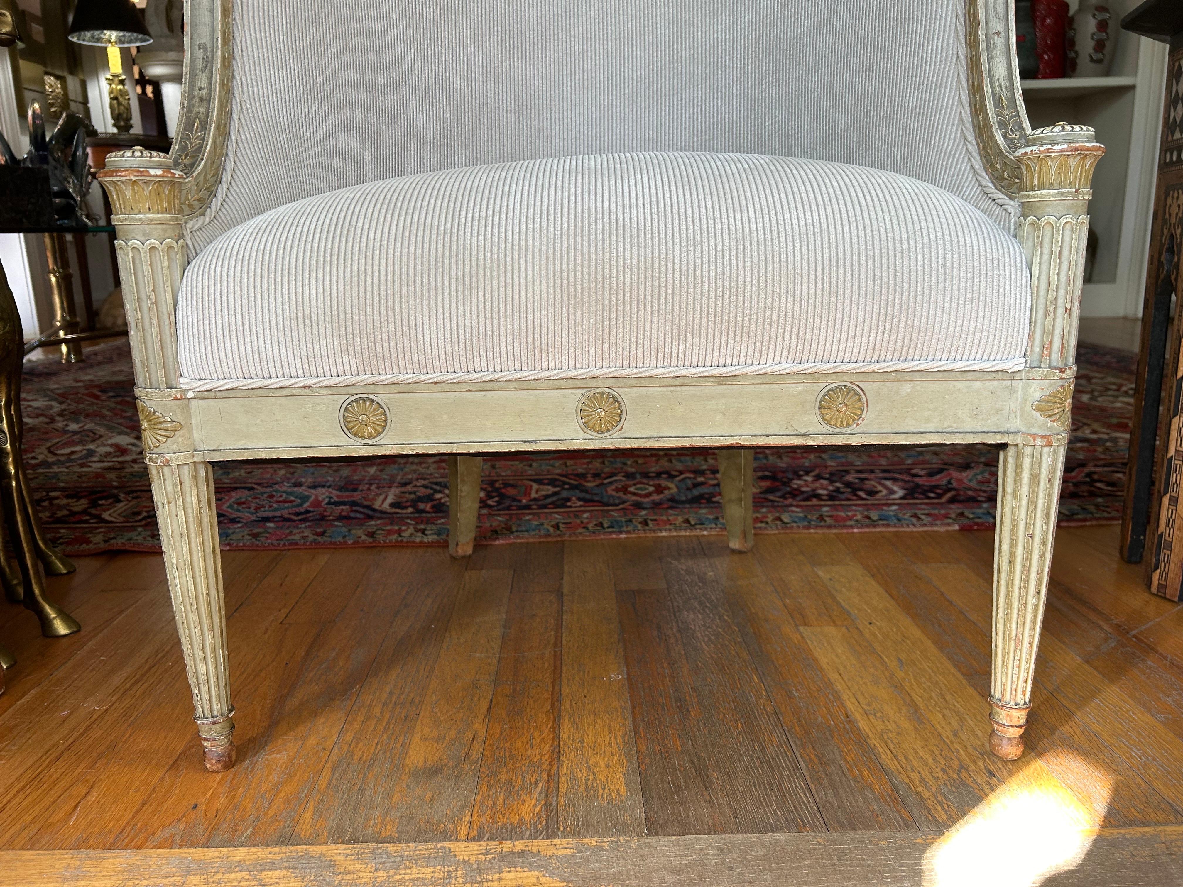 Chauffeuse francesa estilo Luis XVI en Bueno estado para la venta en Houston, TX